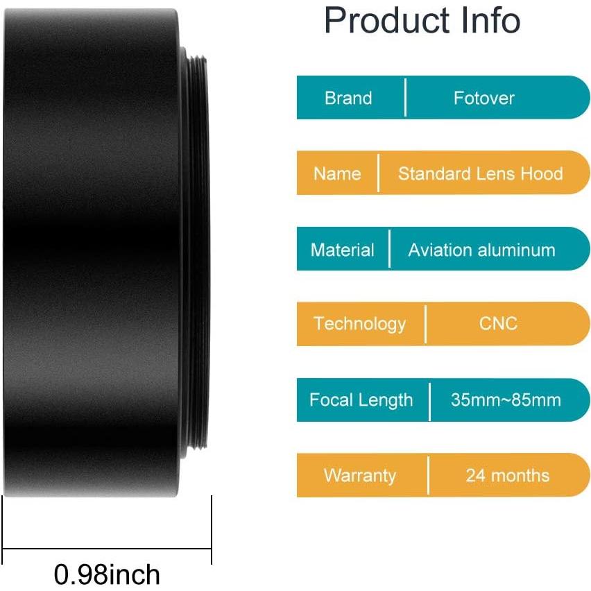 Capucha de Lente Estándar 62mm Metal + Tapa 67mm + Paño