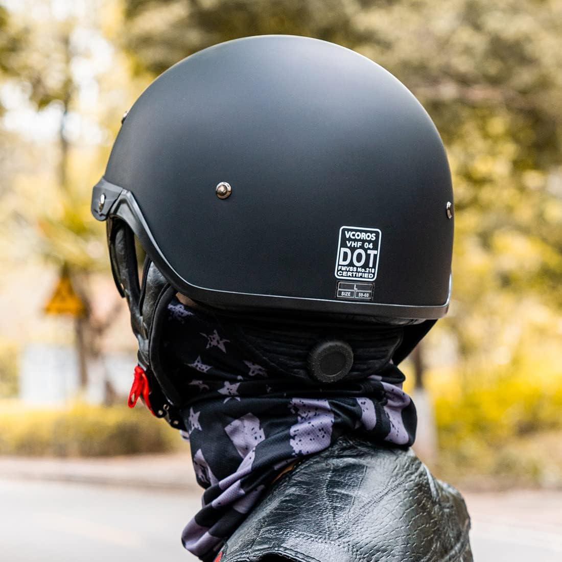 Casco de Media Cara VCOROS VHF04 Negro Mate L