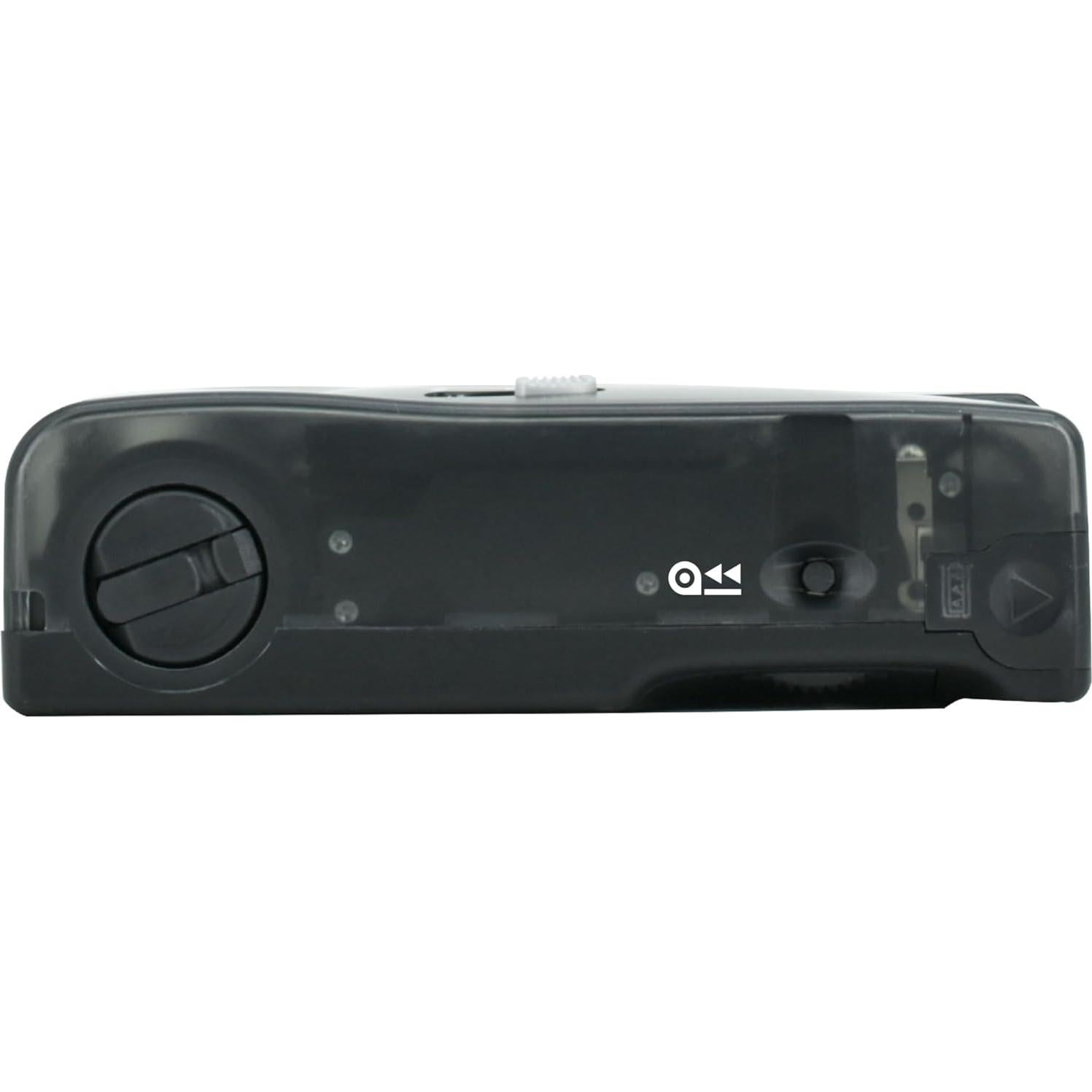 PANO 35mm Film Camera - 22mm Wide Lens, Panorama, Easy Switch, Cinematic Modes, Lens Cover, Built-in Flash, Reusable (Film & AAA Battery are not Included) (Sheer Black)