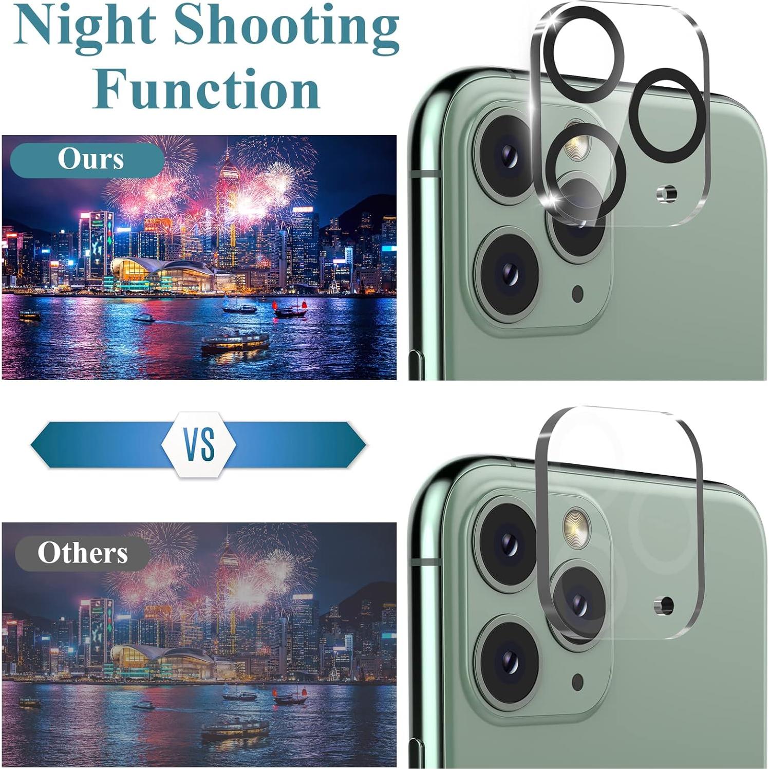 3 Protectores de Lente de Cámara Vidrio Templado iPhone 11 Pro/Max