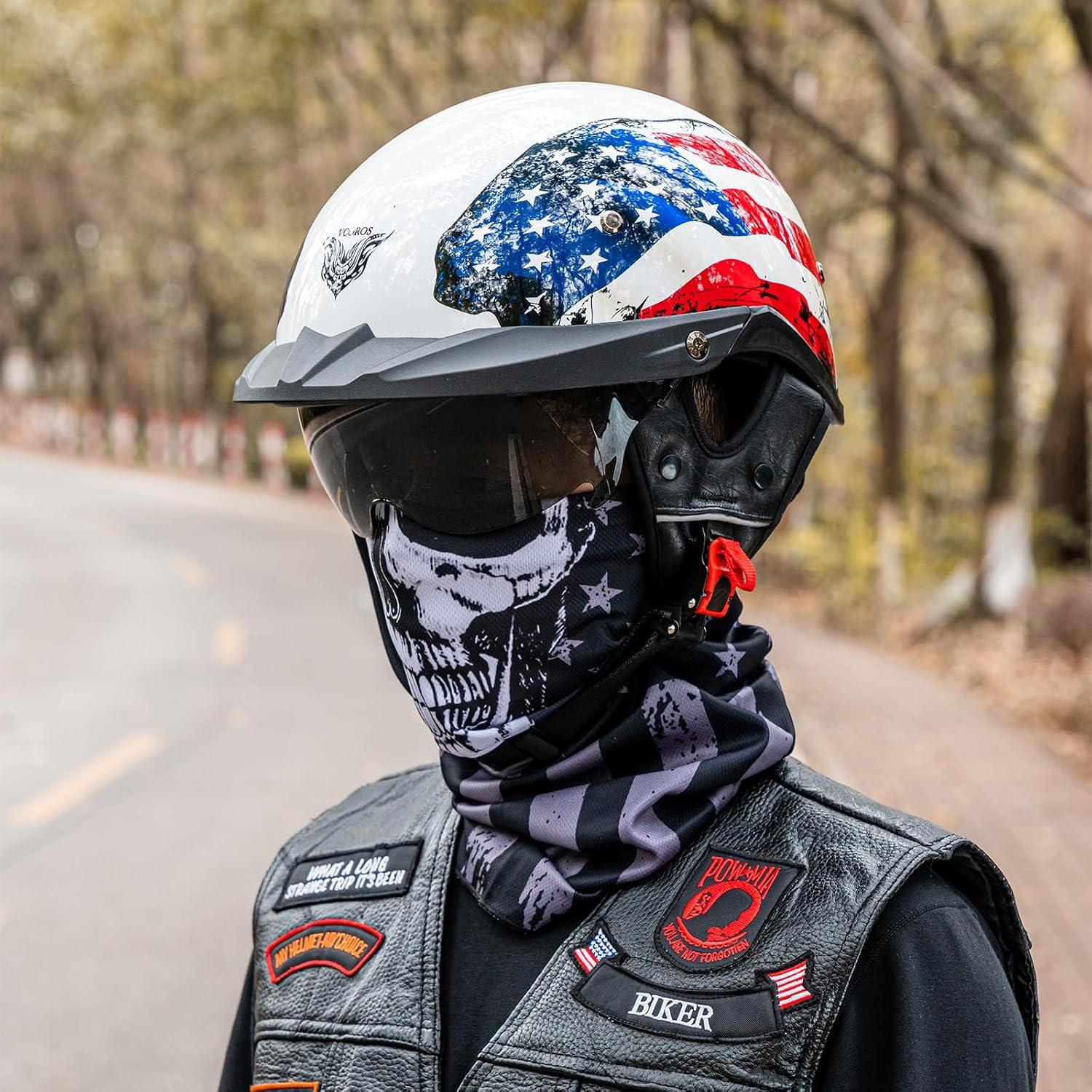 Casco de Media Cara VCOROS VHF04 con Visera y Hebilla L