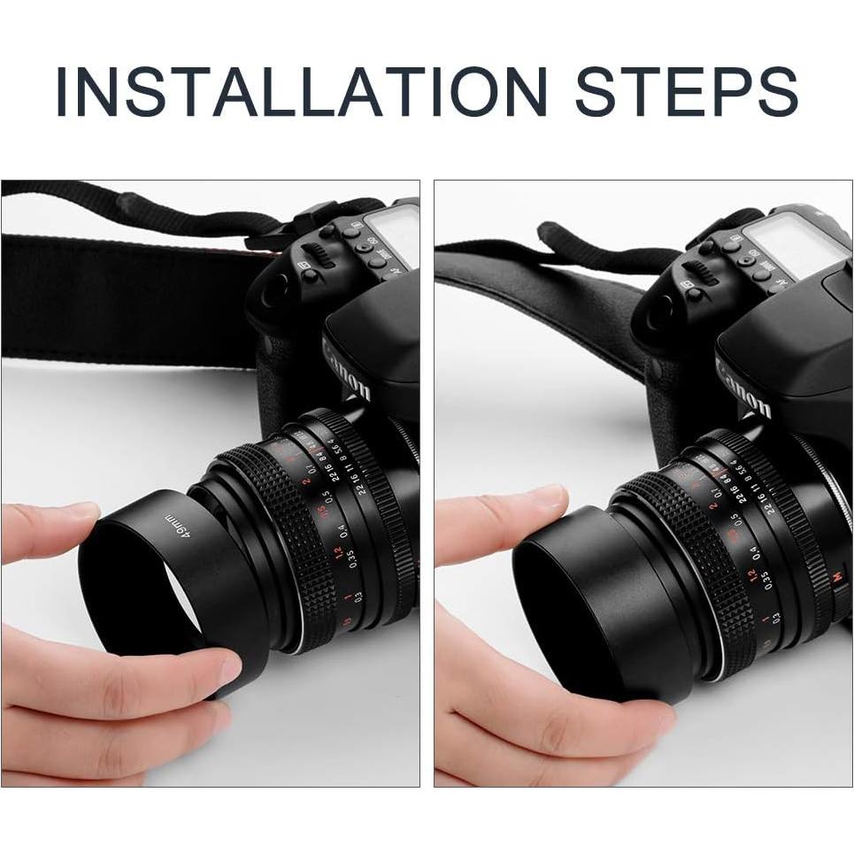 Capucha de Lente Estándar 77mm Metal + Tapa 82mm + Paño Microfibra