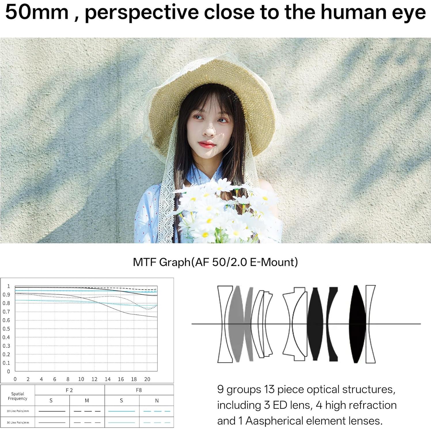 Lente VILTROX 50mm F2.0 Montura Z para Nikon - Enfoque Automático