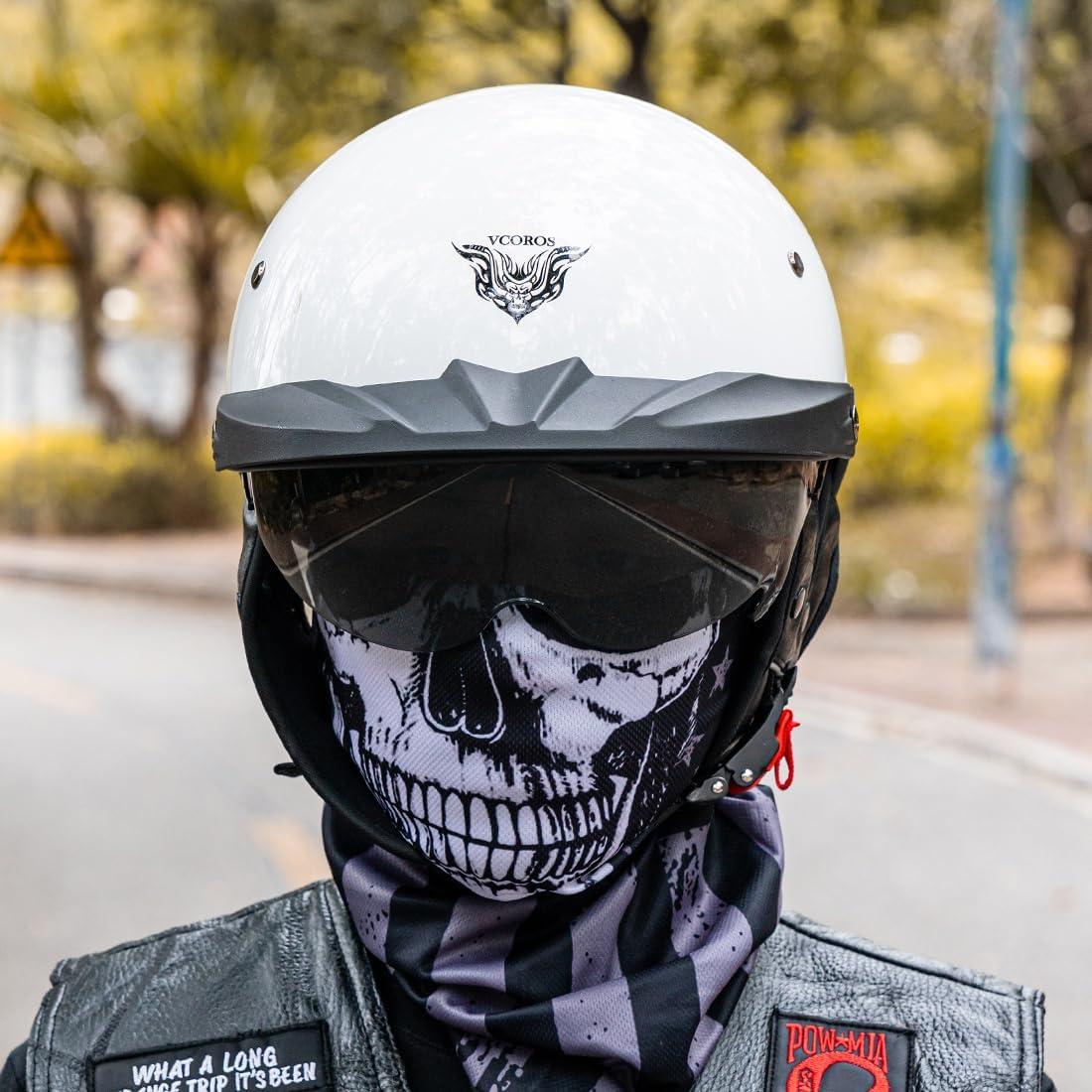 Casco de Media Cara VCOROS VHF04 Blanco Brillante M