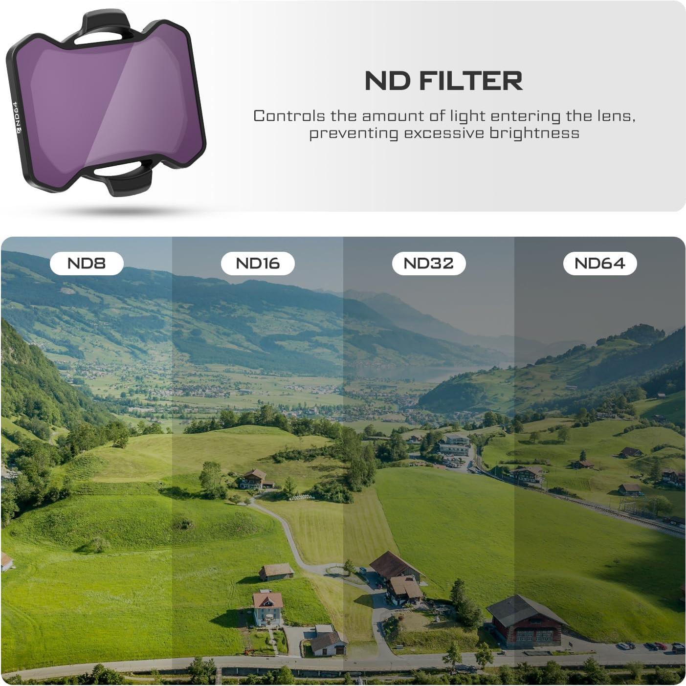 Filtros ND8, ND16, ND32, ND64 Freewell para Avata 2 - Kit de 4