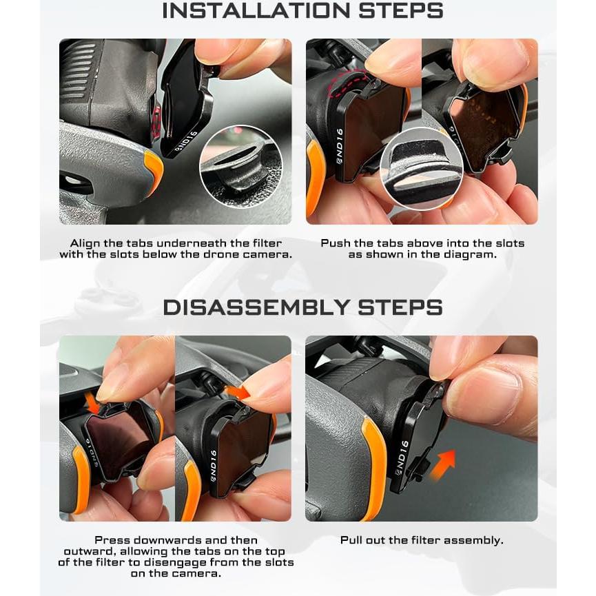 Filtros ND8, ND16, ND32, ND64 Freewell para Avata 2 - Kit de 4