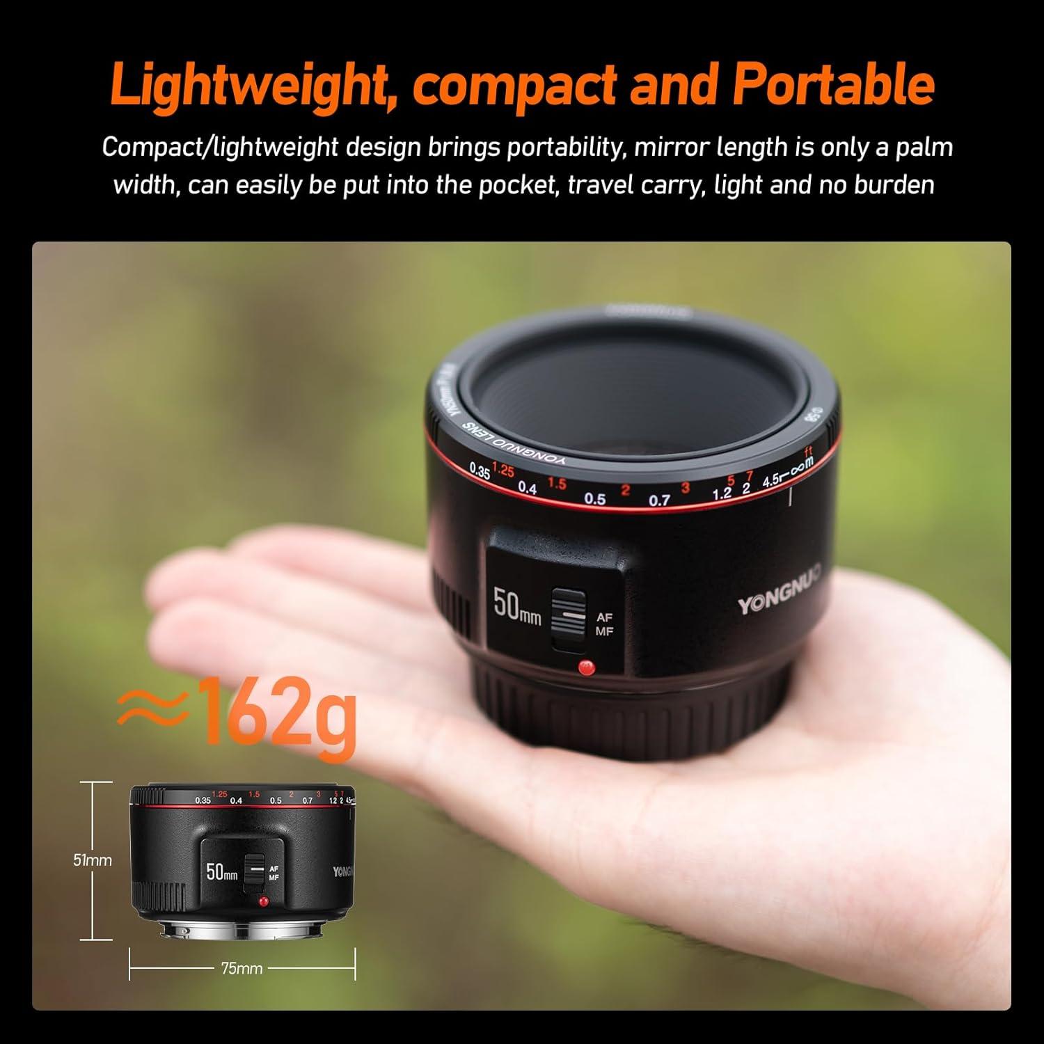 Lente Prime Yongnuo YN50mm F1.8 II para Canon - Enfoque 0.35m