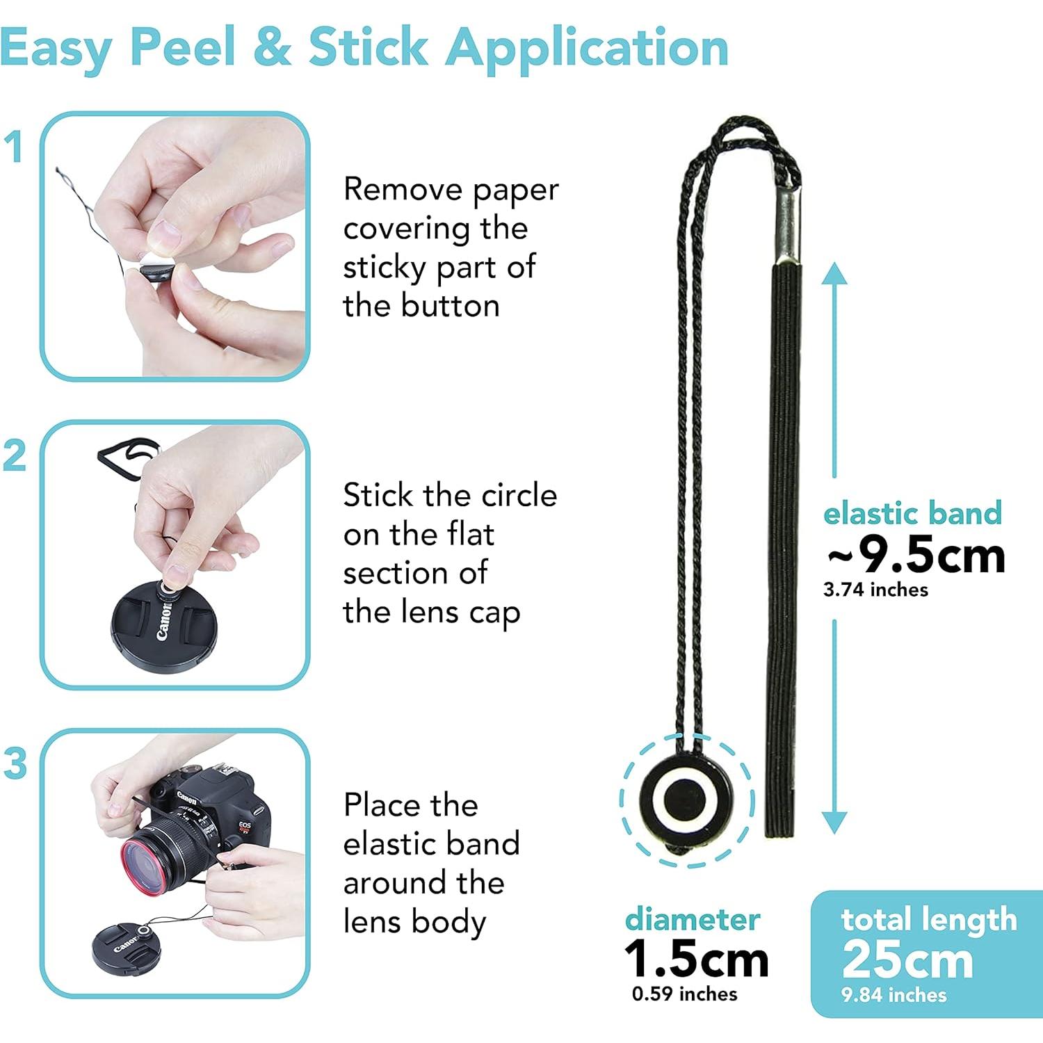 Correa para Tapa de Lente Foto&Tech - Paquete de 3, Negro