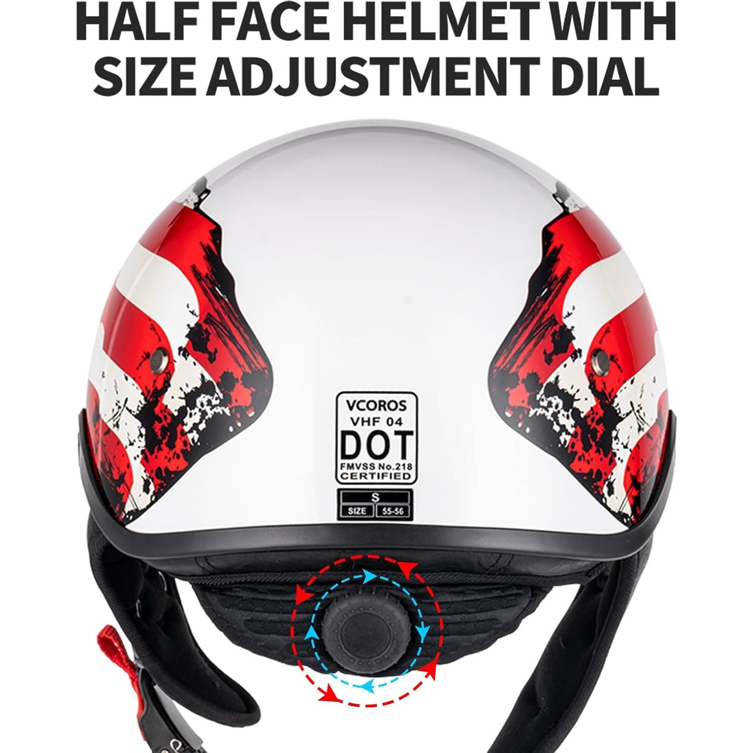 Casco de Media Cara VCOROS VHF04 con Visera Solar S