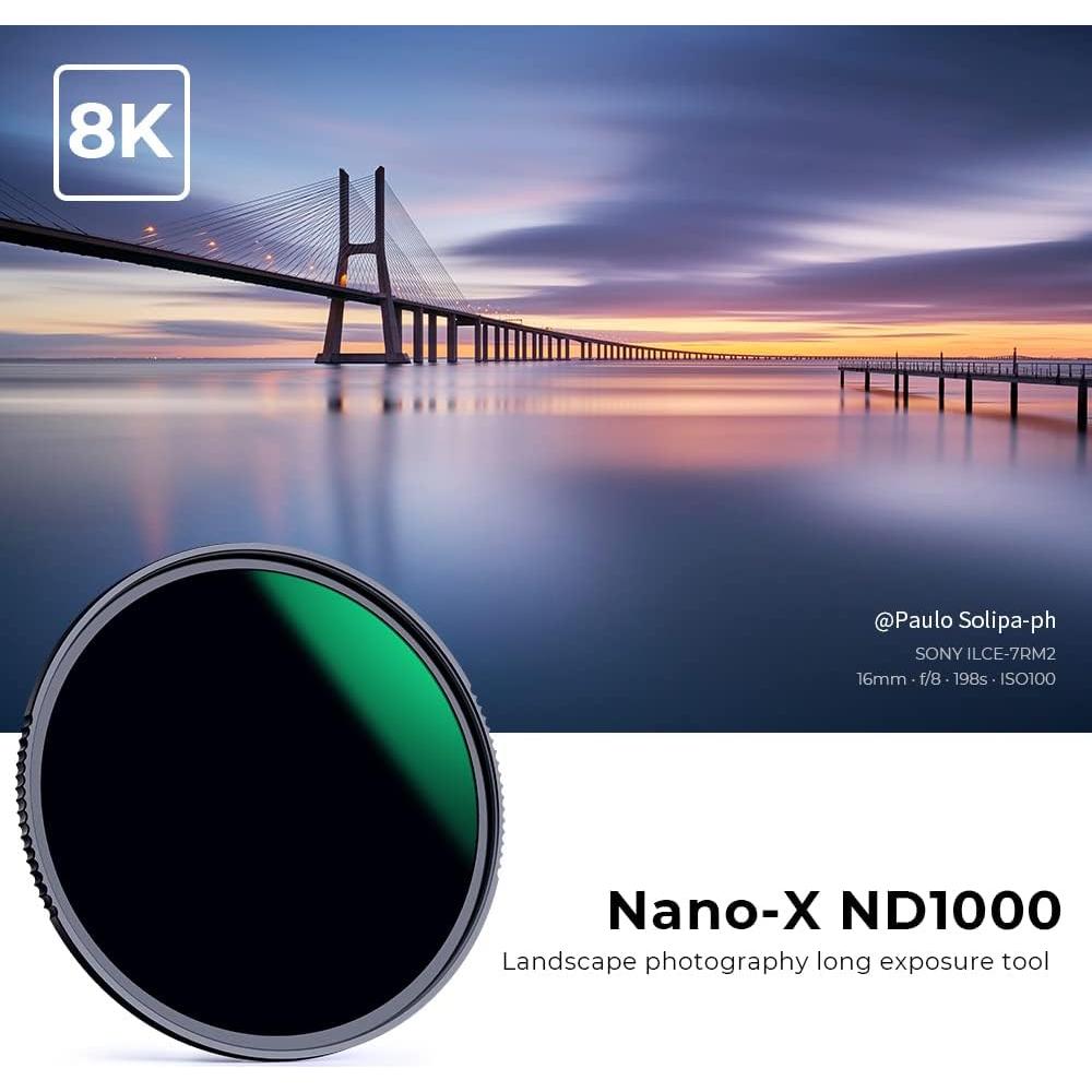 Filtro ND1000 K&F Concept 82mm Densidad Neutra 10 Paradas