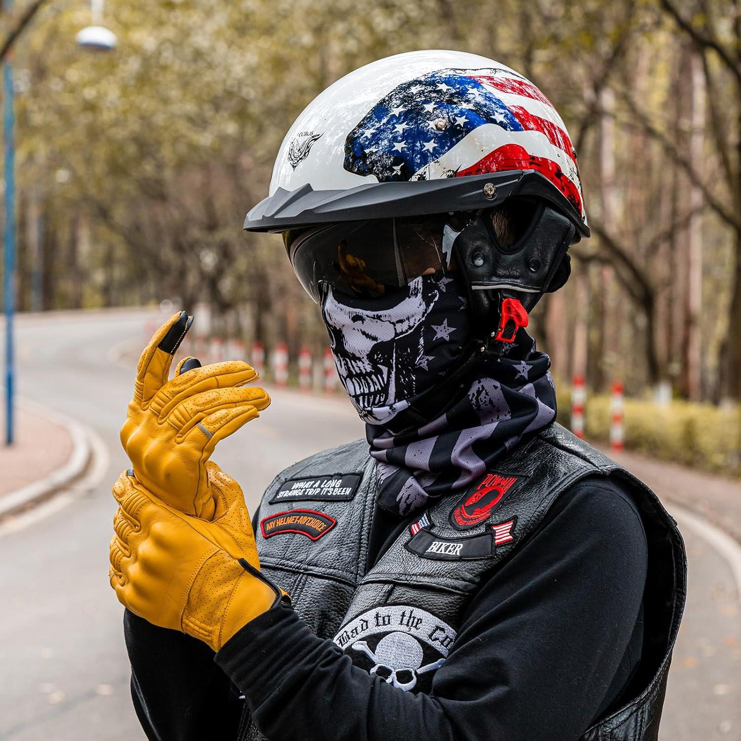 Casco de Media Cara VCOROS VHF04 con Visera Solar M