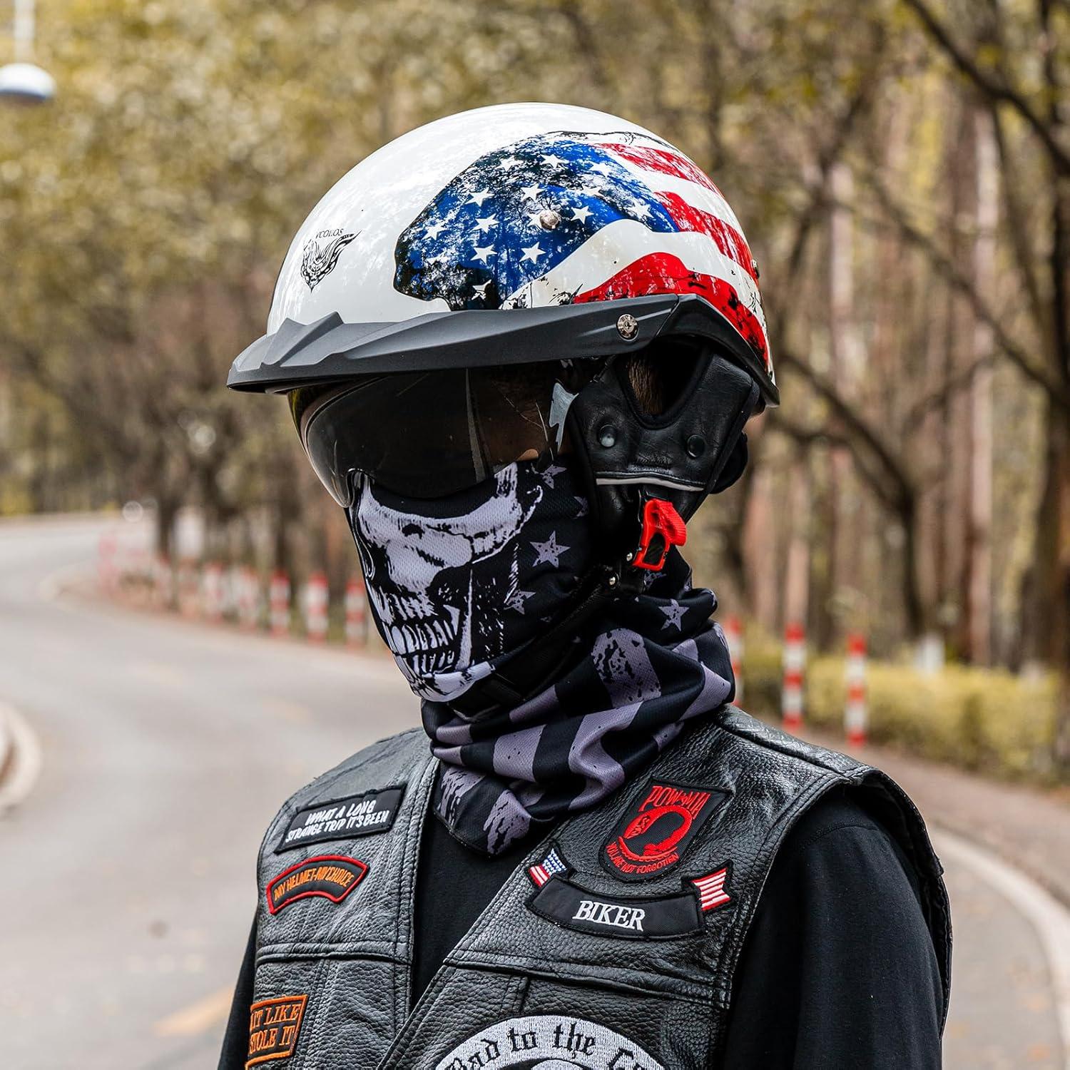 Casco de Media Cara VCOROS VHF04 con Visera Solar M