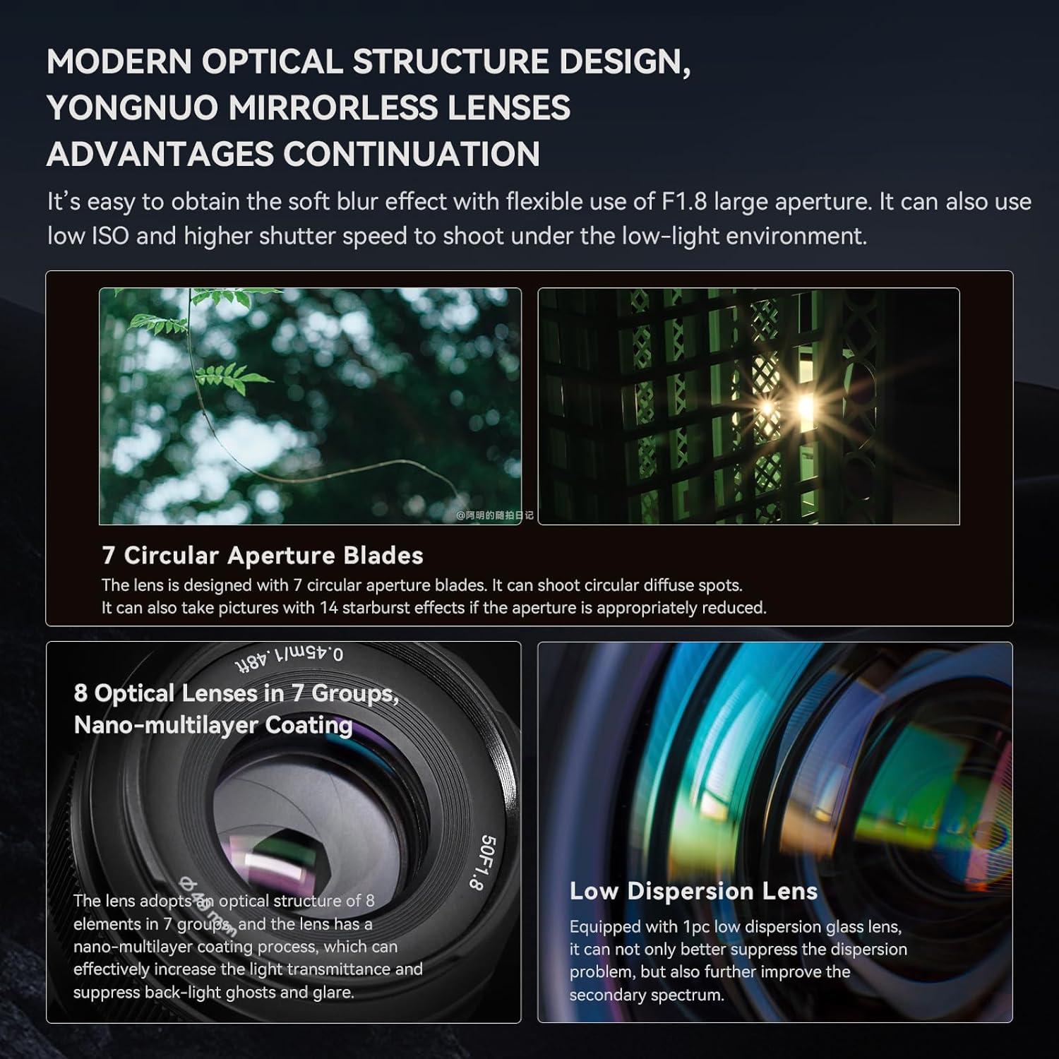 Lente YONGNUO YN50MM F1.8 para Fujifilm APS-C Enfoque Automático