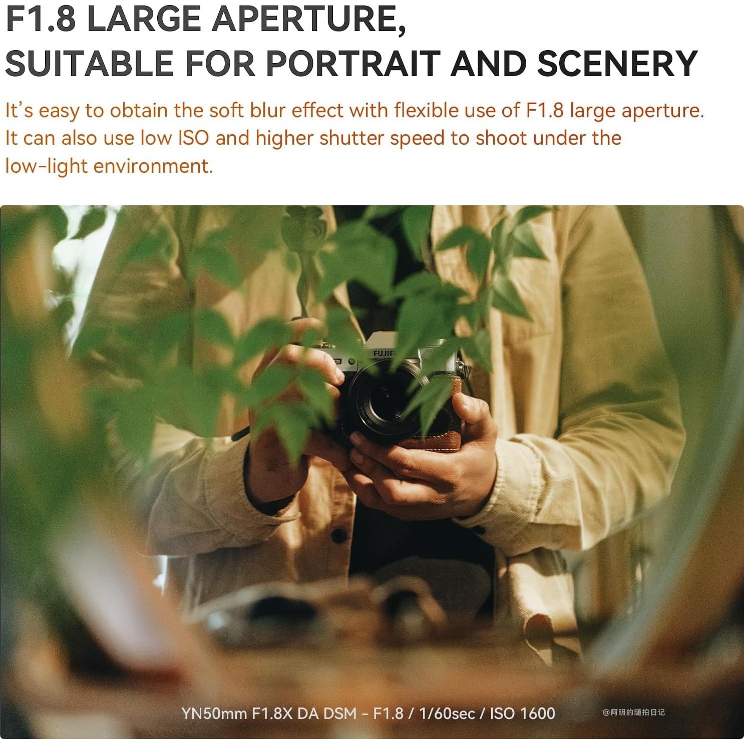 Lente YONGNUO YN50MM F1.8 para Fujifilm APS-C Enfoque Automático