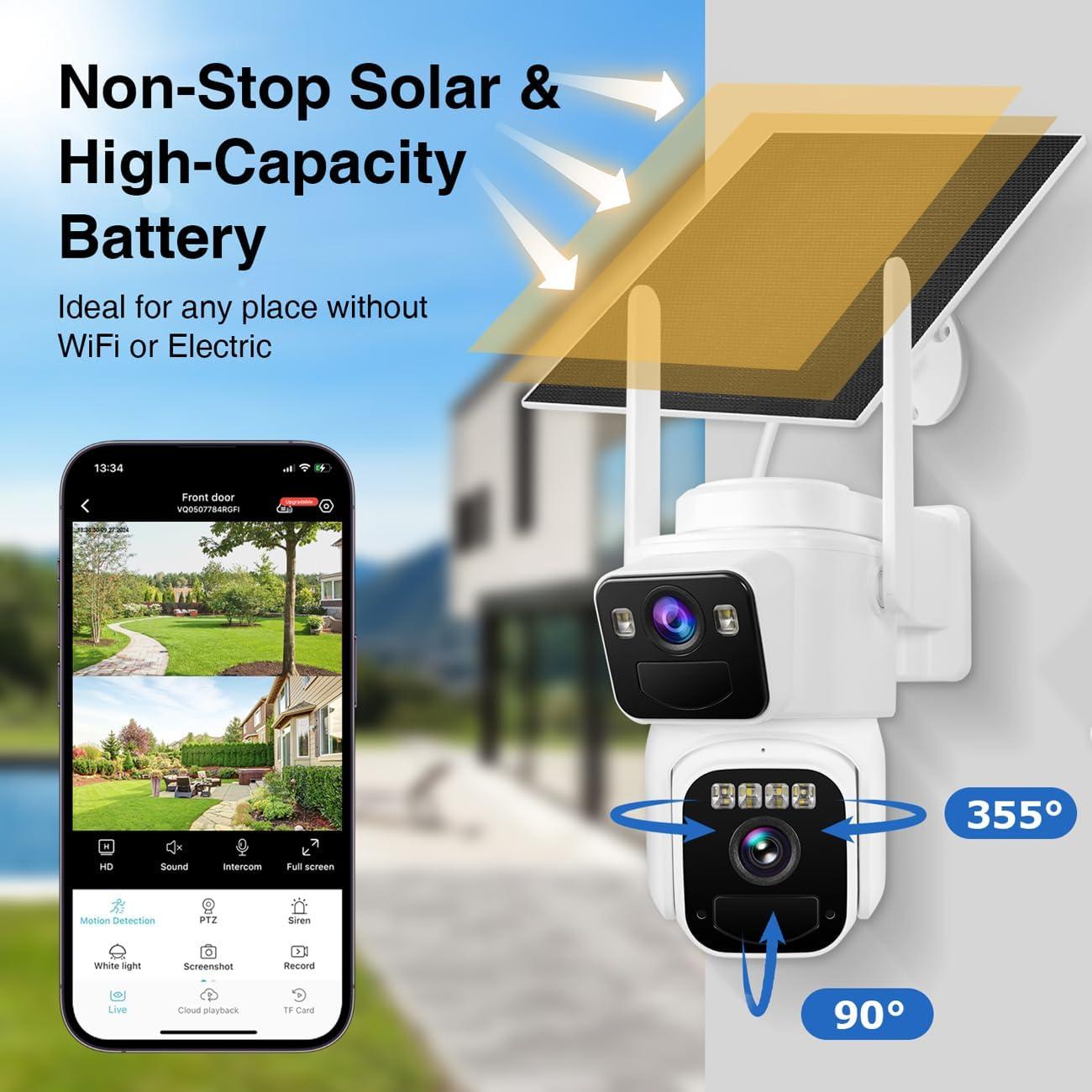 Cámara de Seguridad Solar Inalámbrica COOHILIGH DS2 2K