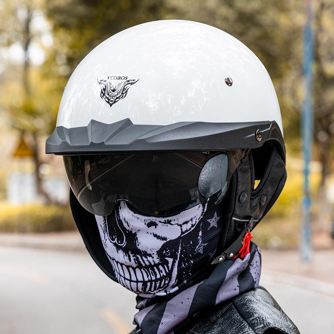 Casco de Media Cara VCOROS VHF04 Blanco Brillante XXL