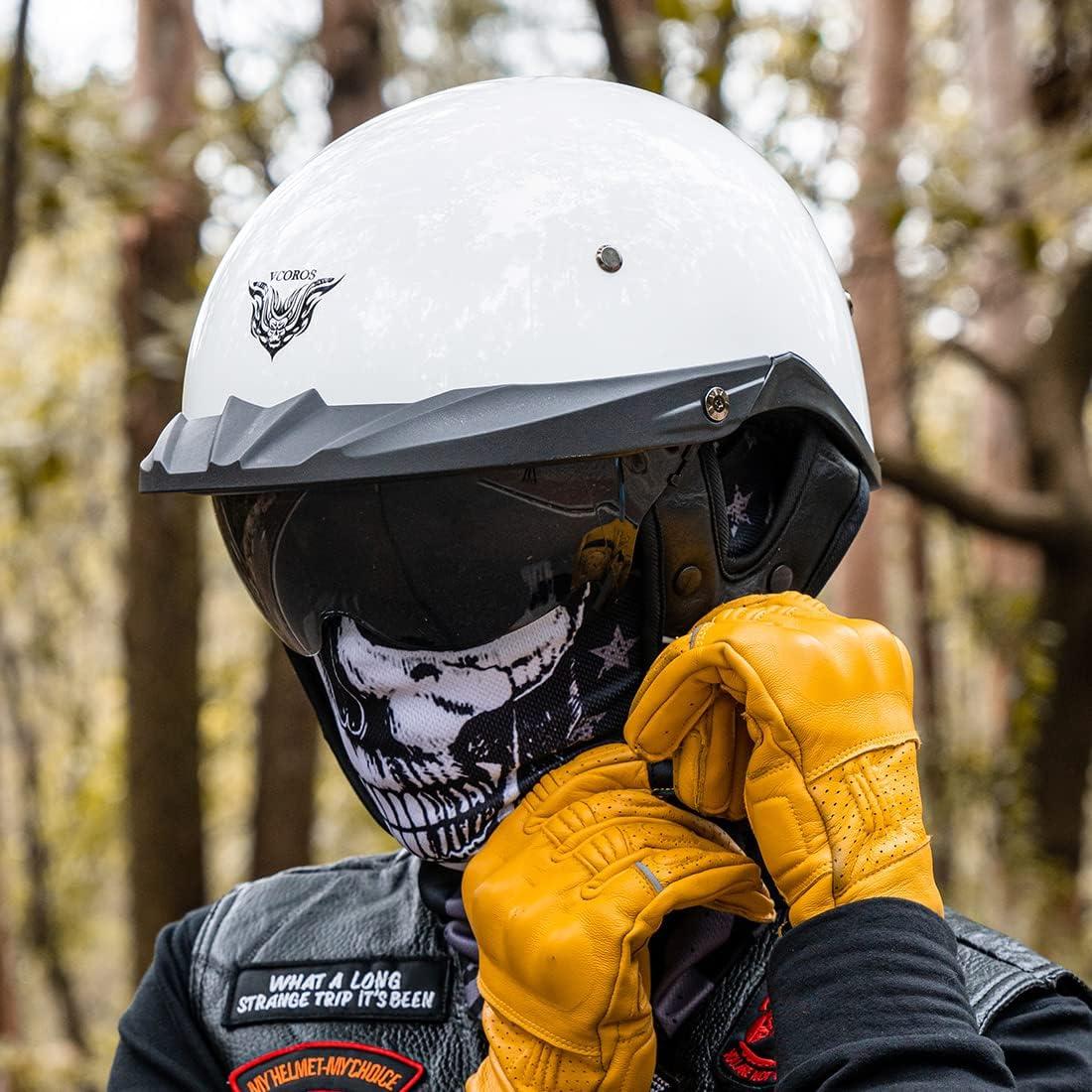 Casco de Media Cara VCOROS VHF04 Blanco Brillante XXL