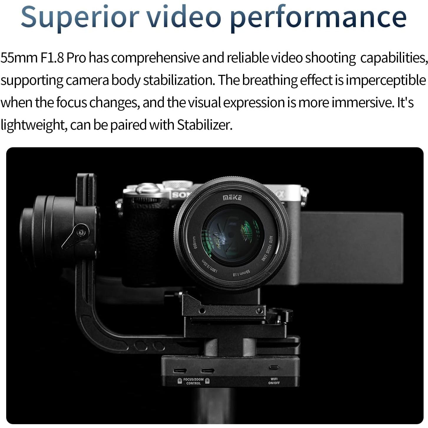 Lente Meike 55mm F1.8 AF para cámaras Sony E - 8K