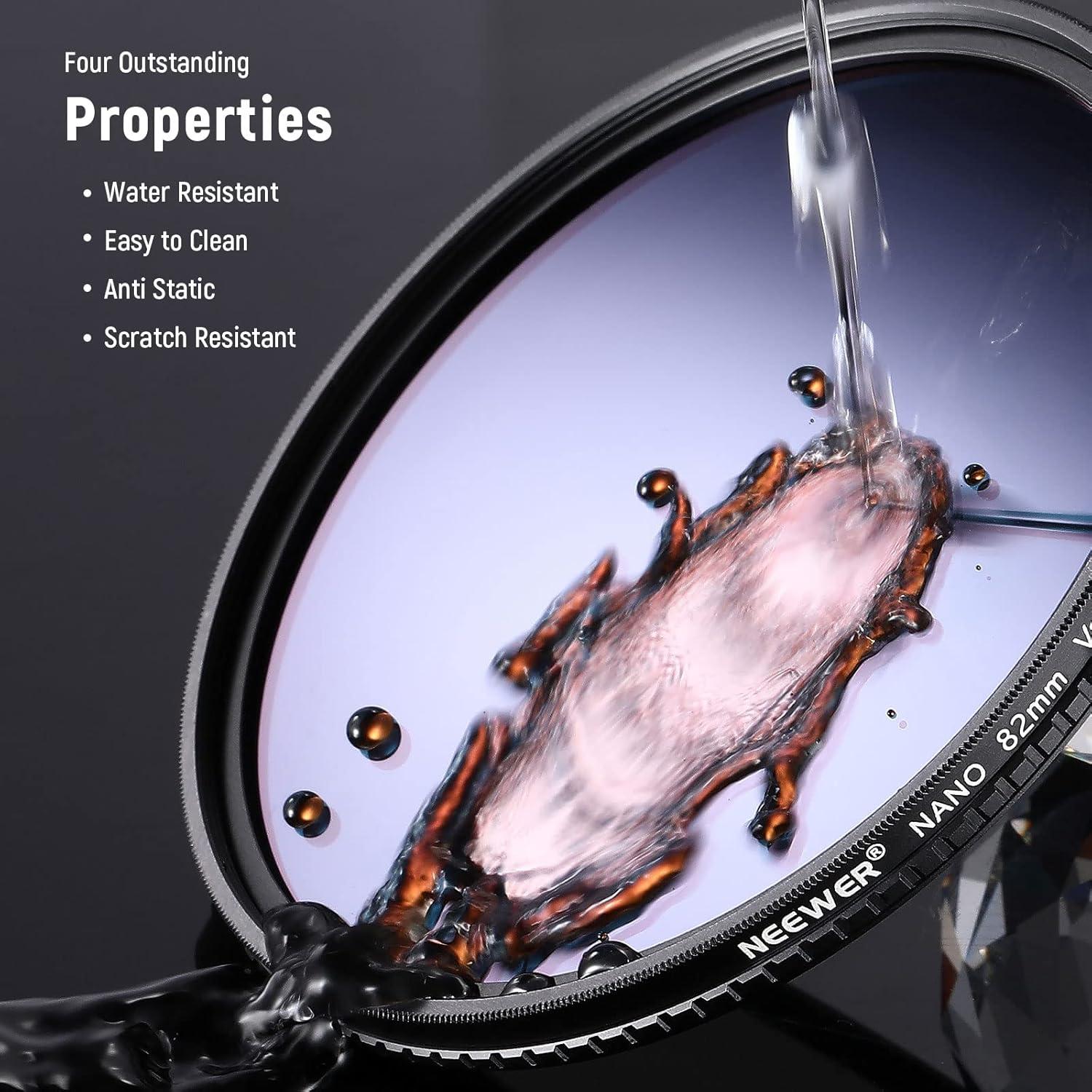 Filtro ND Variable NEEWER 82mm ND8-ND128 Ultra Delgado HD