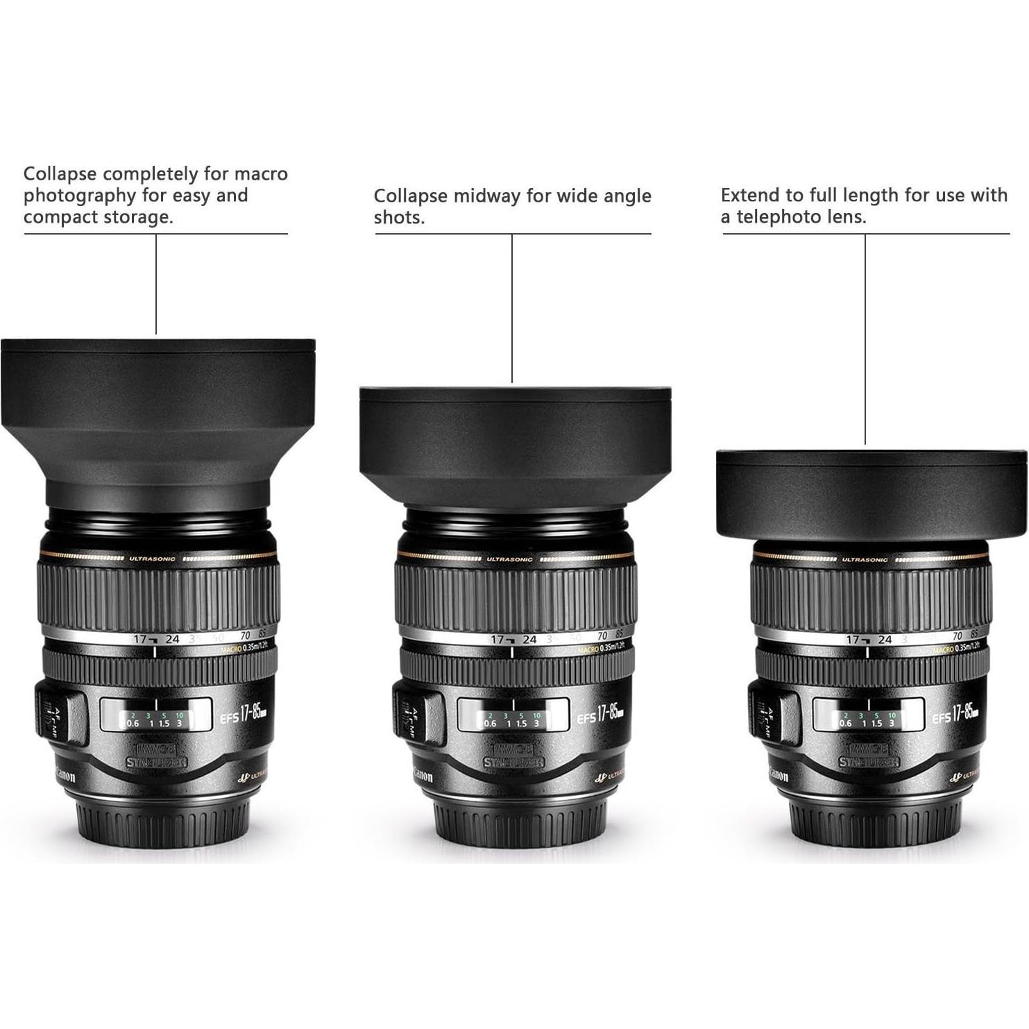 Kit de Filtros 49MM UV-CPL-FLD + Capuchas para Cámaras