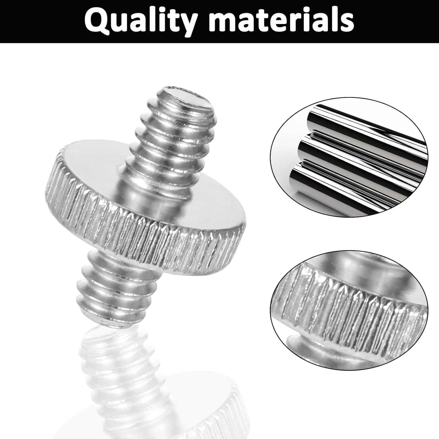 Tornillos de trípode Mozeat 1/4" macho - 4 PCS plateados