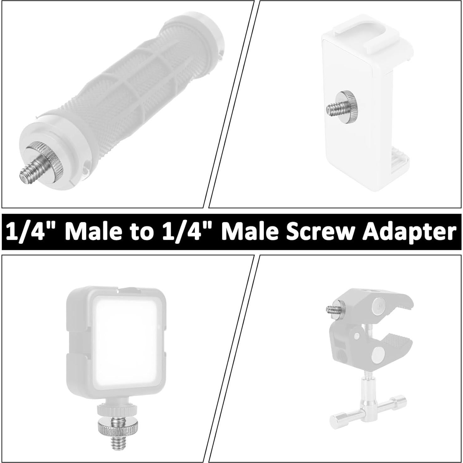 Tornillos de trípode Mozeat 1/4" macho - 4 PCS plateados