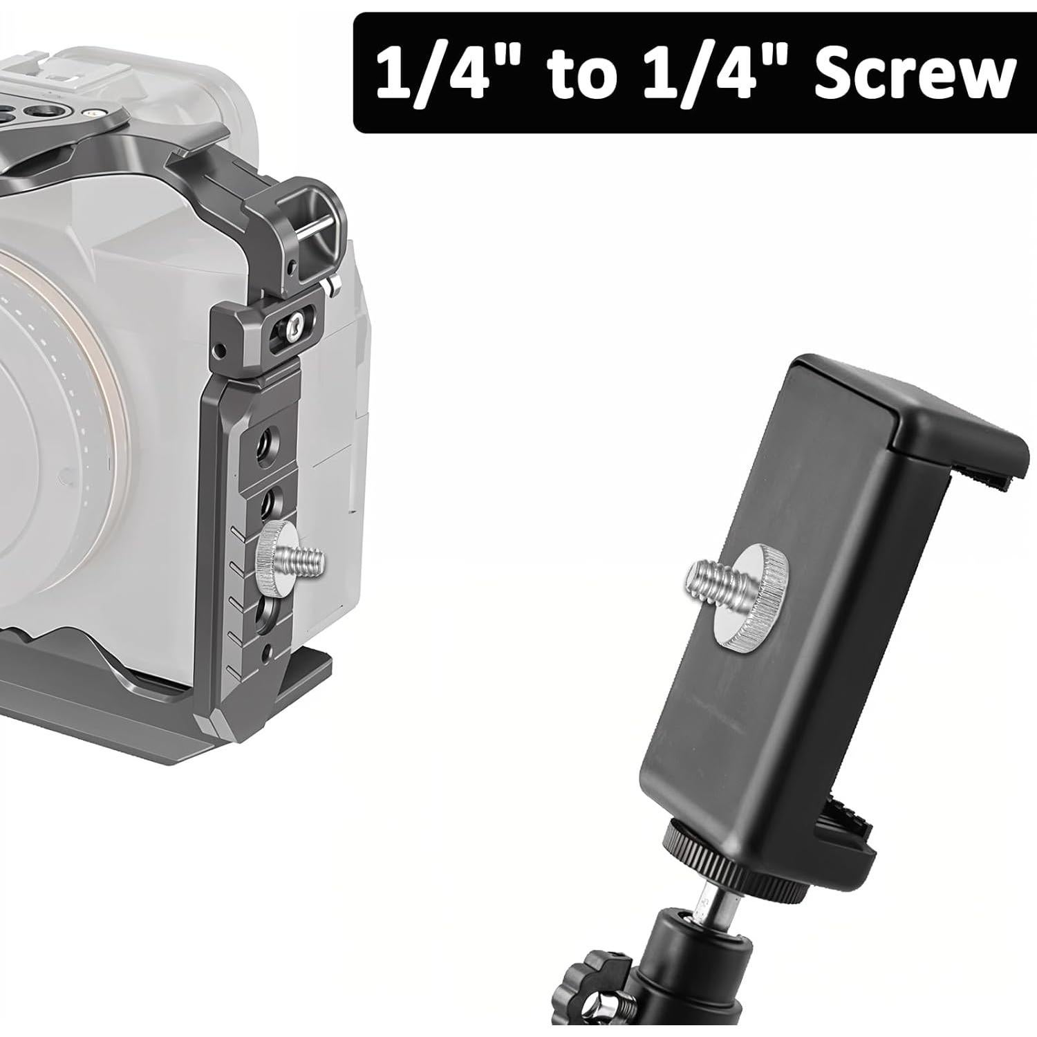 Tornillos de trípode Mozeat 1/4" macho - 4 PCS plateados