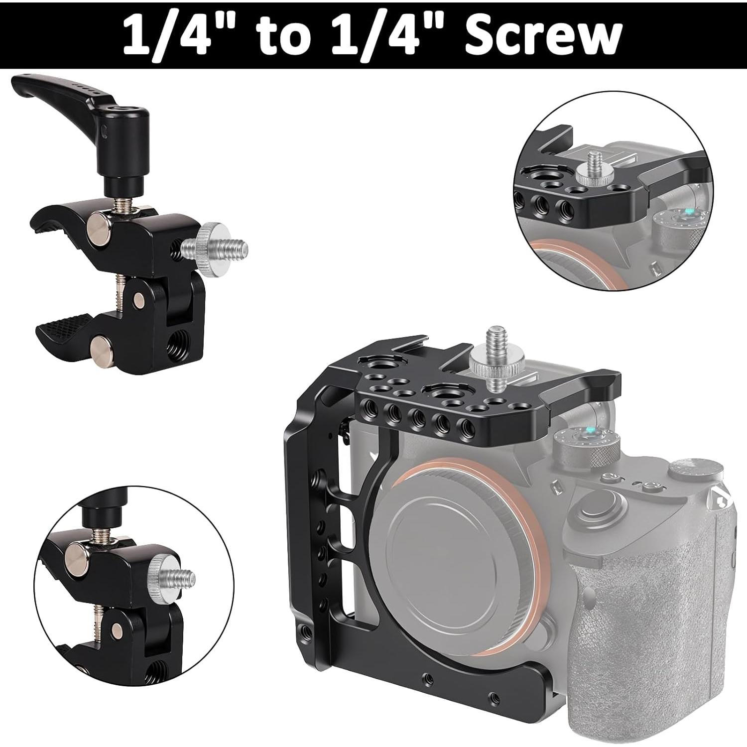 Tornillos de trípode Mozeat 1/4" macho - 4 PCS plateados