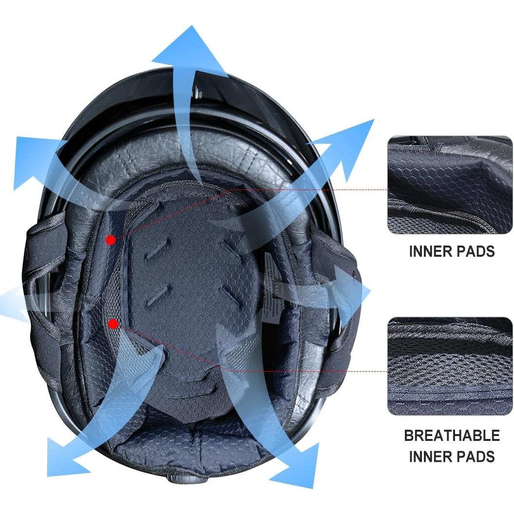 Casco de Media Cara VCOROS VHF04 Negro Mate Ajustable