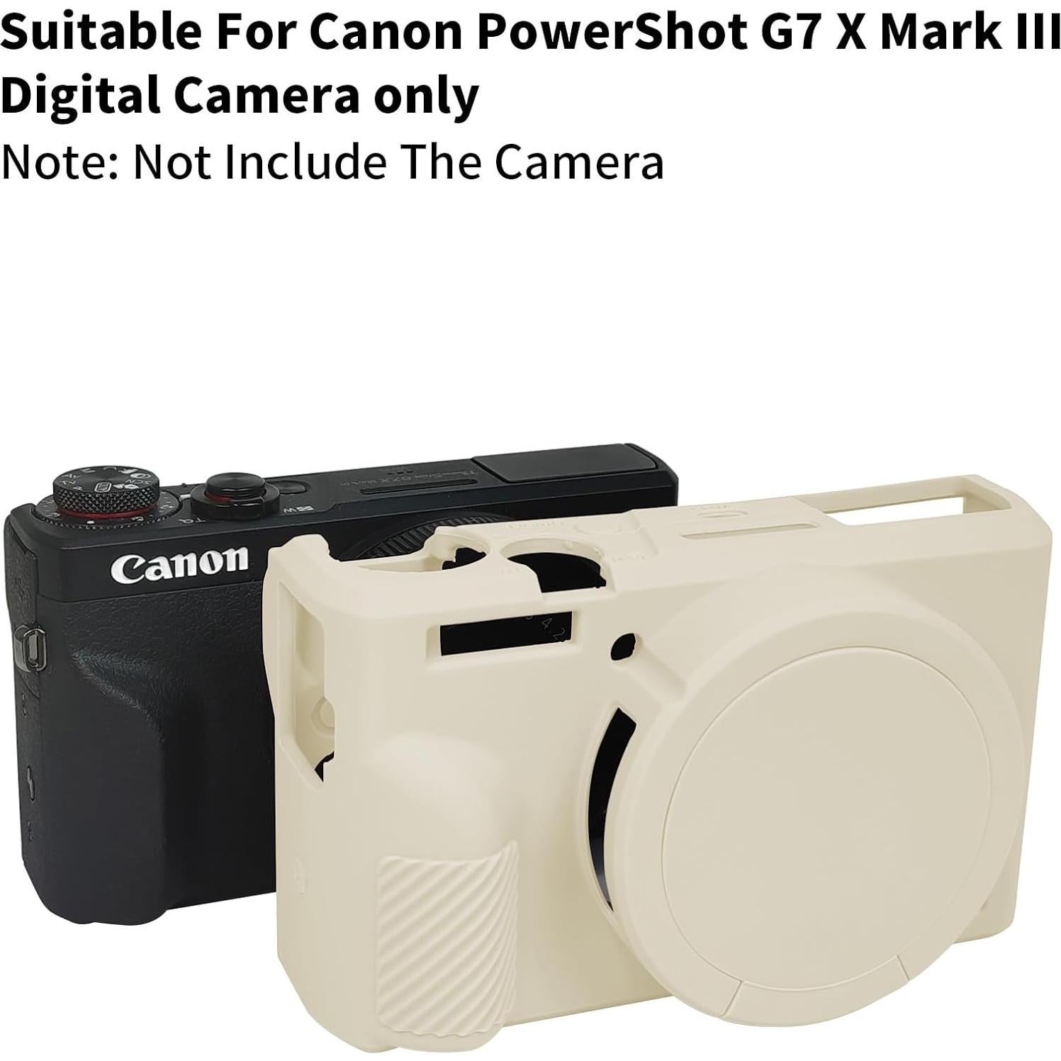 Funda Protectora de Silicona Beige para Canon G7X Mark III