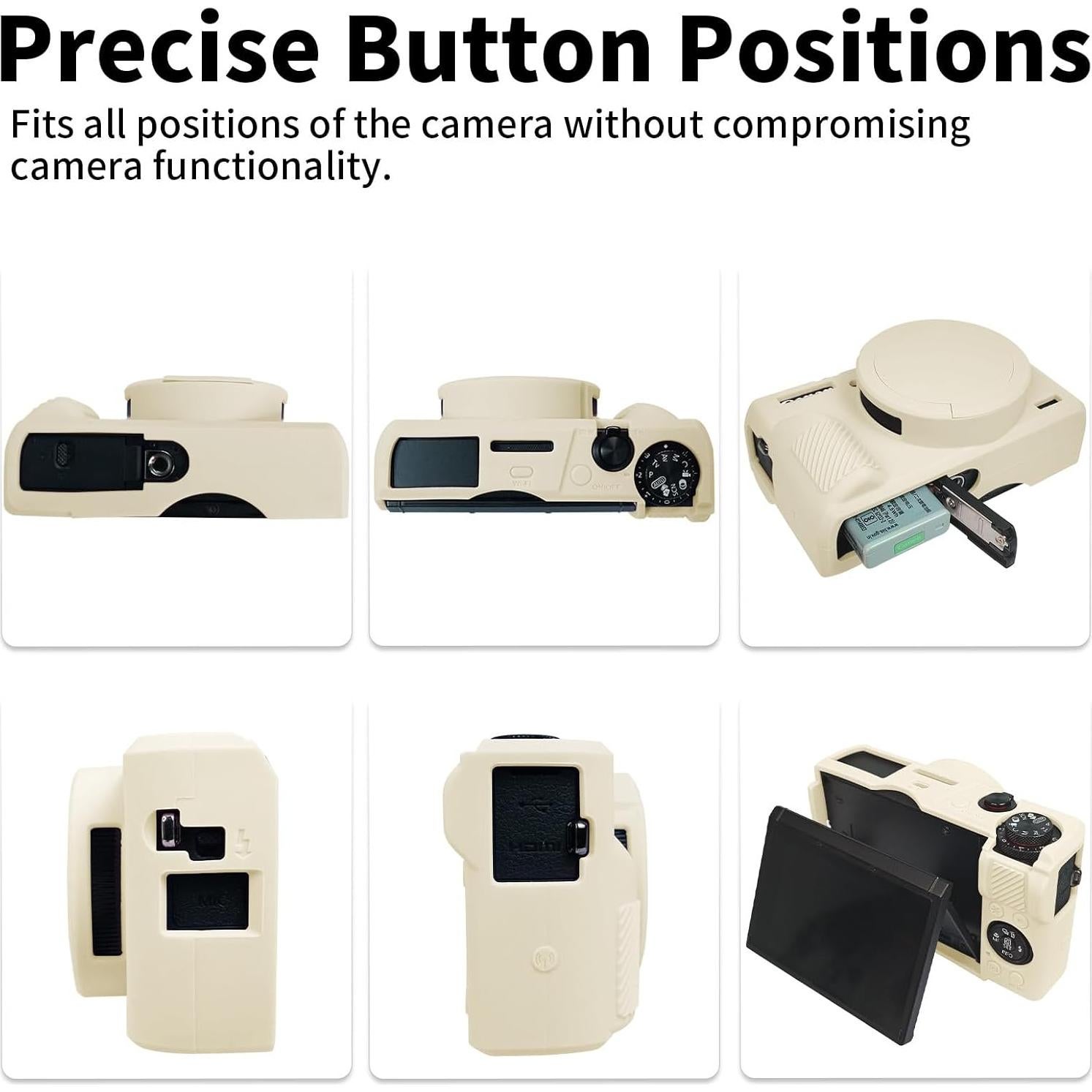 Funda Protectora de Silicona Beige para Canon G7X Mark III