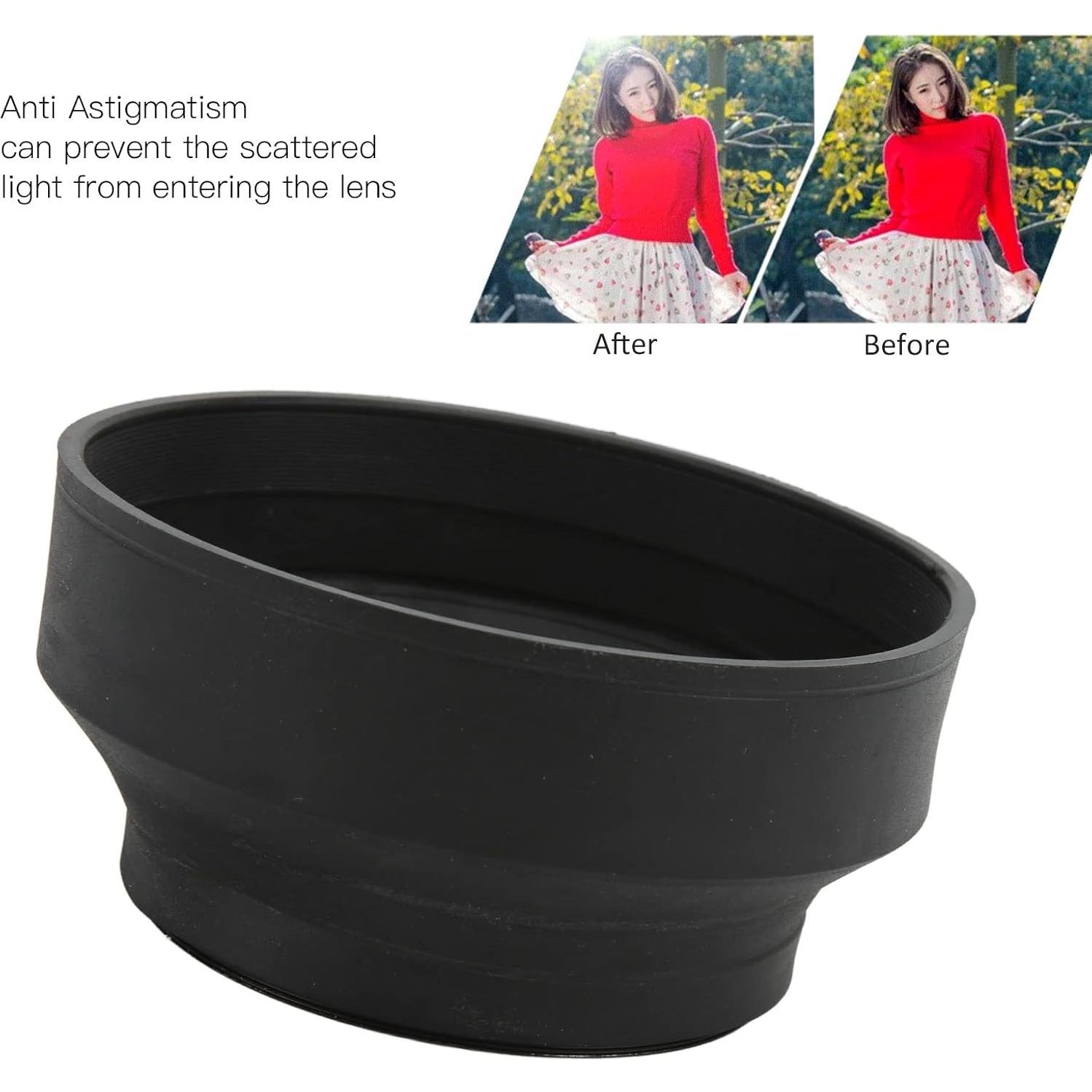 Parasoles Plegables Shanrya 62mm para Lentes de Cámara