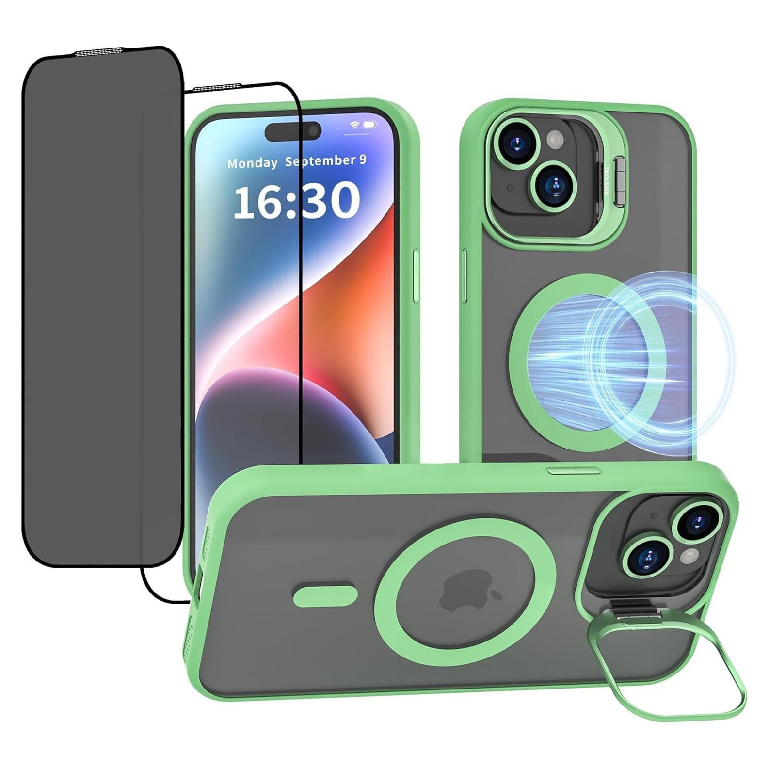 Funda Magnética para iPhone 14 TechSolu con Soporte y Protectores