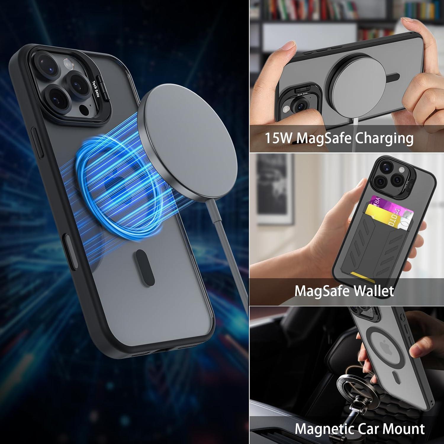 Funda Magnética para iPhone 14 TechSolu con Soporte y Protectores
