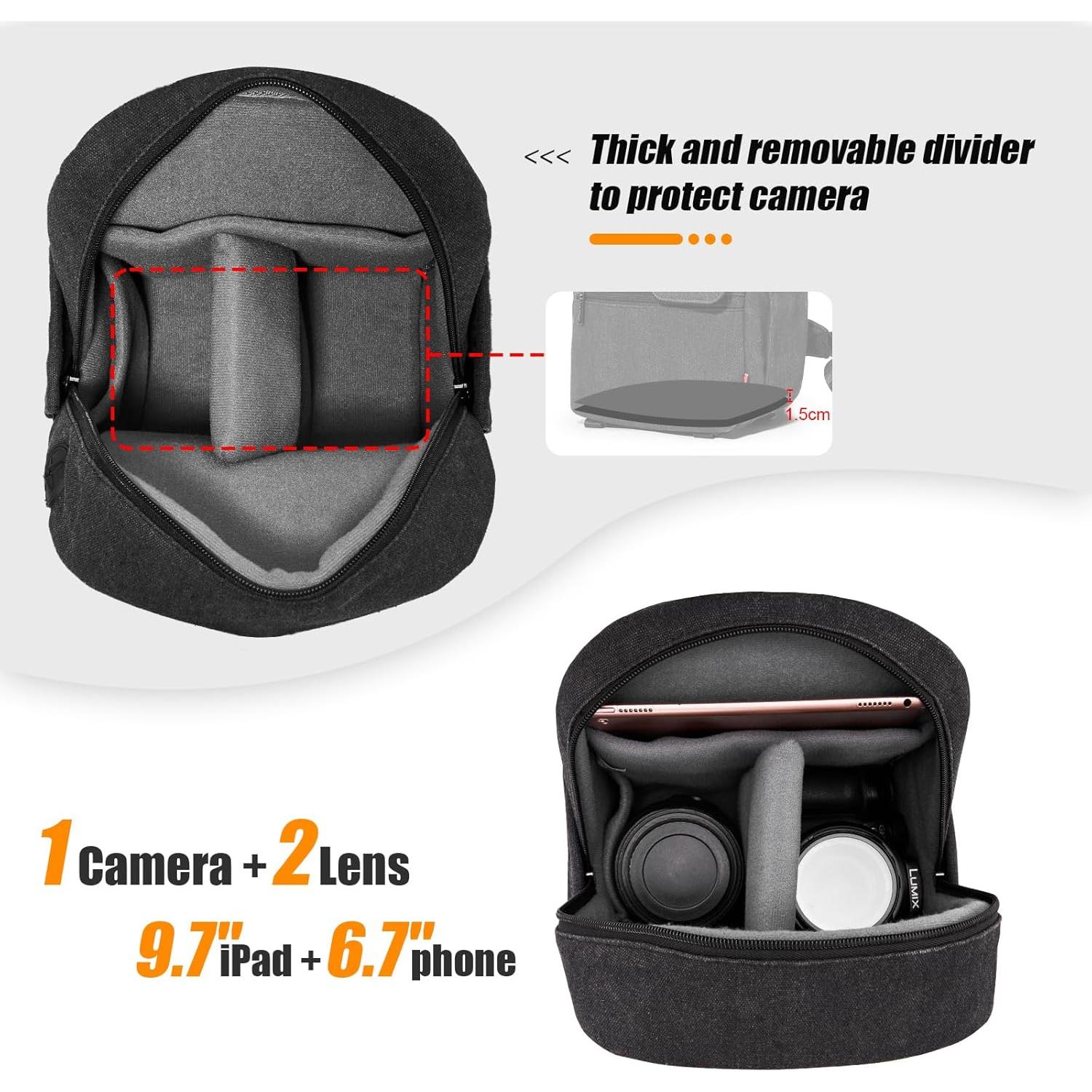 Bolsa de cámara Cwatcun Sling Bag Crossbody 23x14x30cm