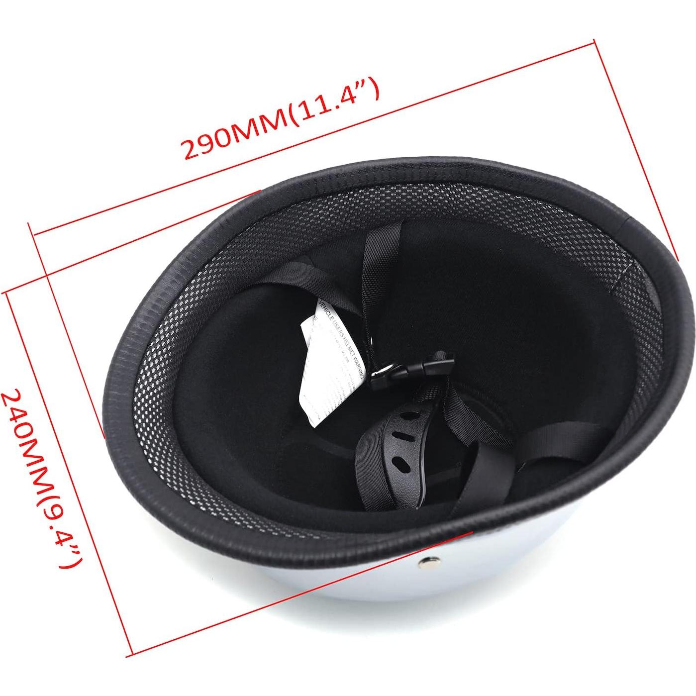 Casco de Media Cara HTTMT Plateado Tamaño L para Motocicleta