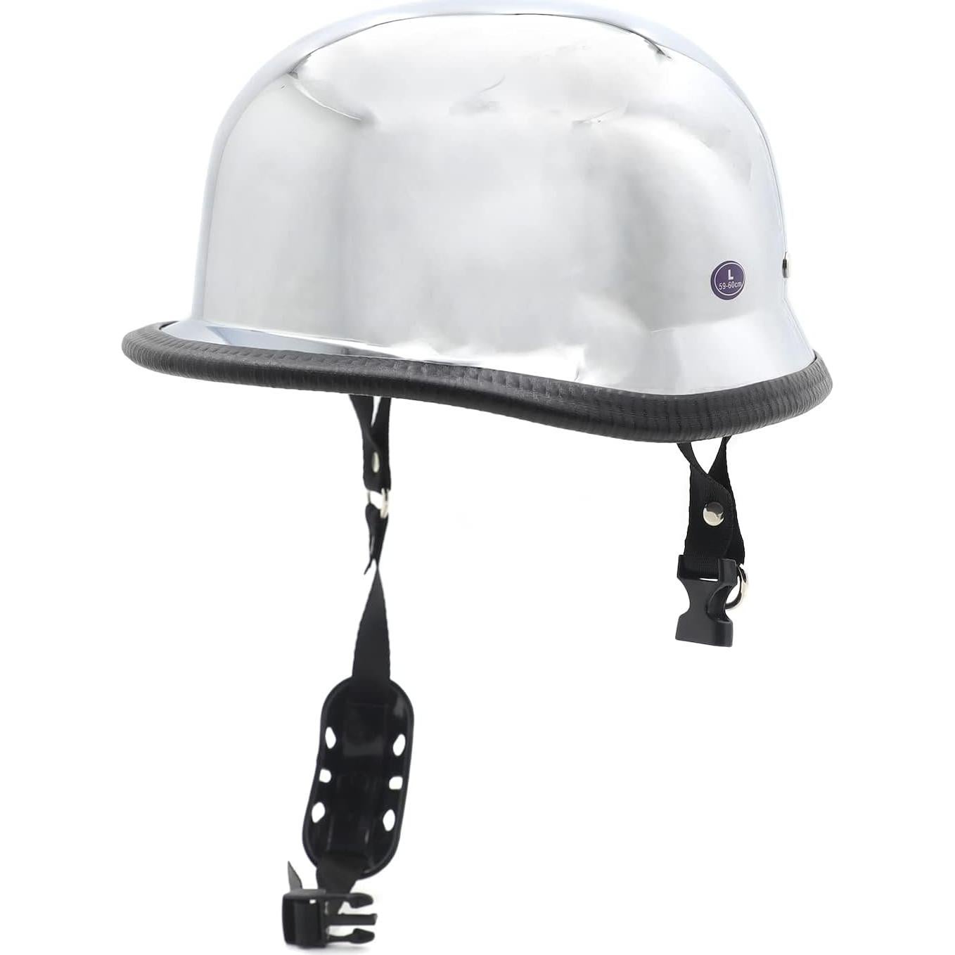 Casco de Media Cara HTTMT Plateado Tamaño L para Motocicleta