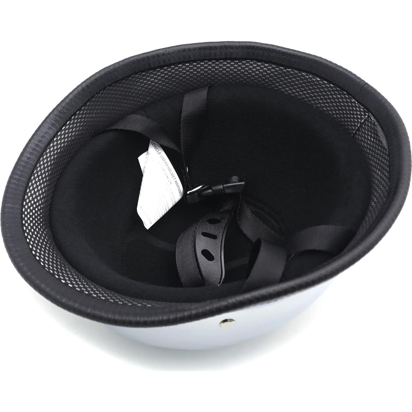 Casco de Media Cara HTTMT Plateado Tamaño L para Motocicleta