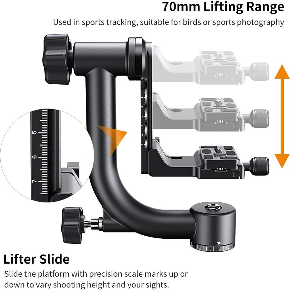 Cabezal de trípode panorámico K&F Concept 20kg 360° con liberación rápida