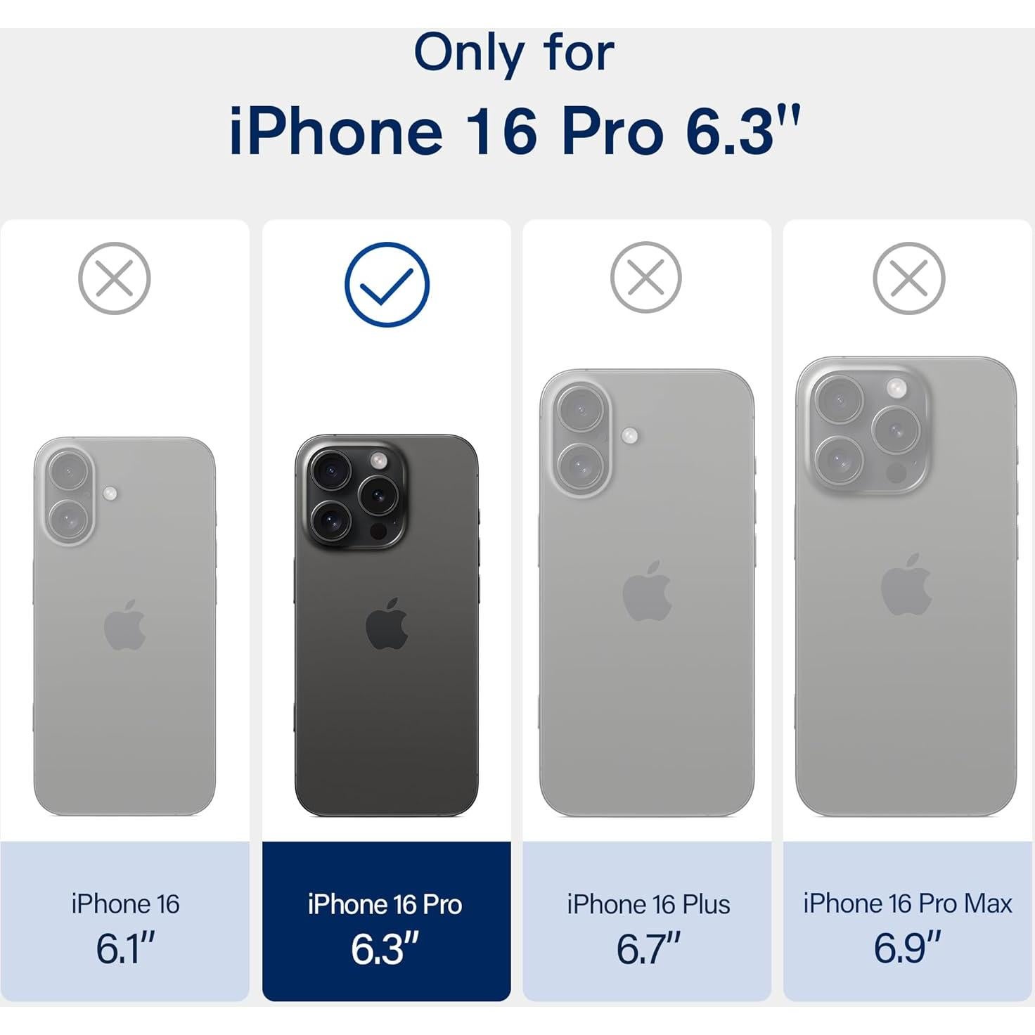 Funda de Cuero Genuino Kingflag para iPhone 16 Pro 6.3" Negro