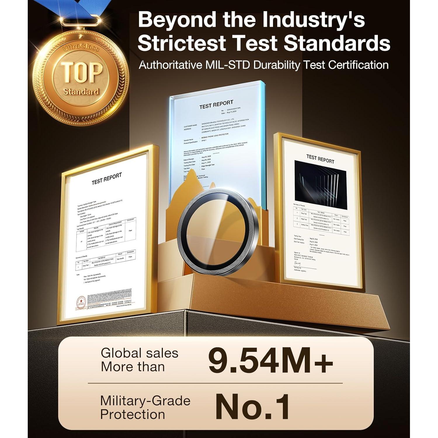 Protector de Lente UltraGlass 9H+ para iPhone 15 Pro Max/Pro