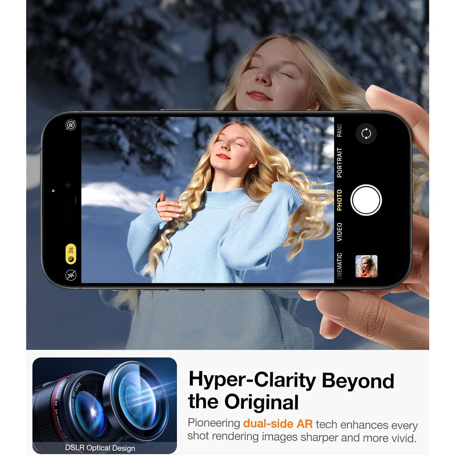 Protector de Lente UltraGlass 9H+ para iPhone 15 Pro Max/Pro