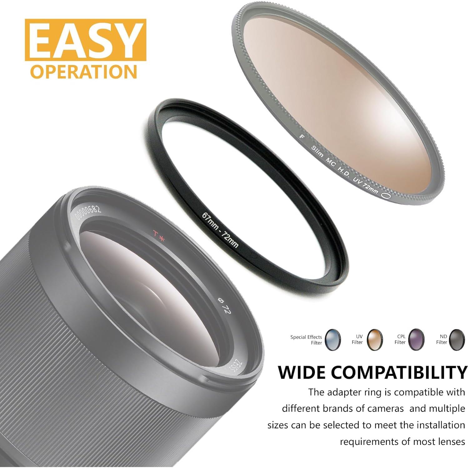 Adaptador de Filtro GZNLY 40.5mm a 52mm Metal Negro