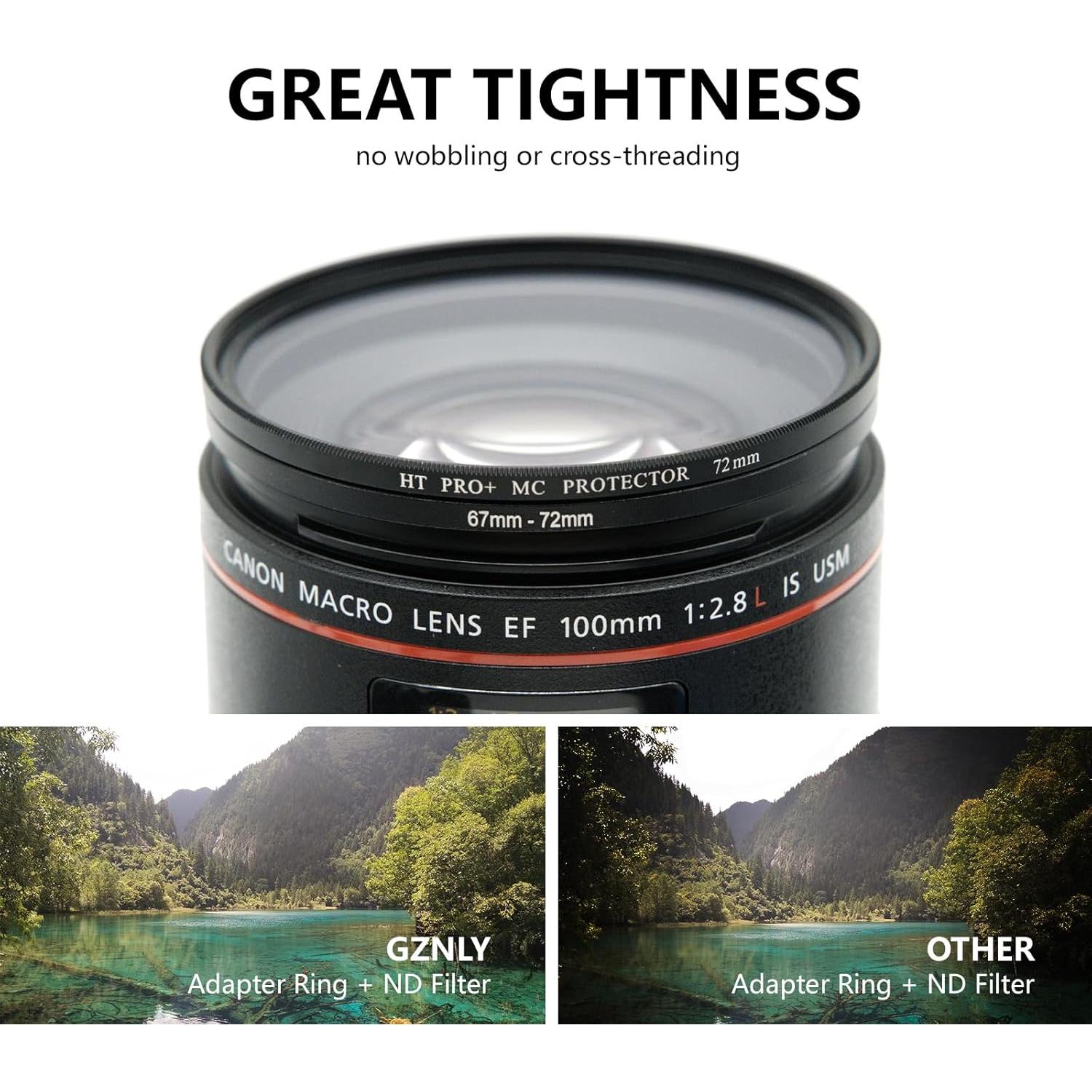 Adaptador de Filtro GZNLY 40.5mm a 52mm Metal Negro