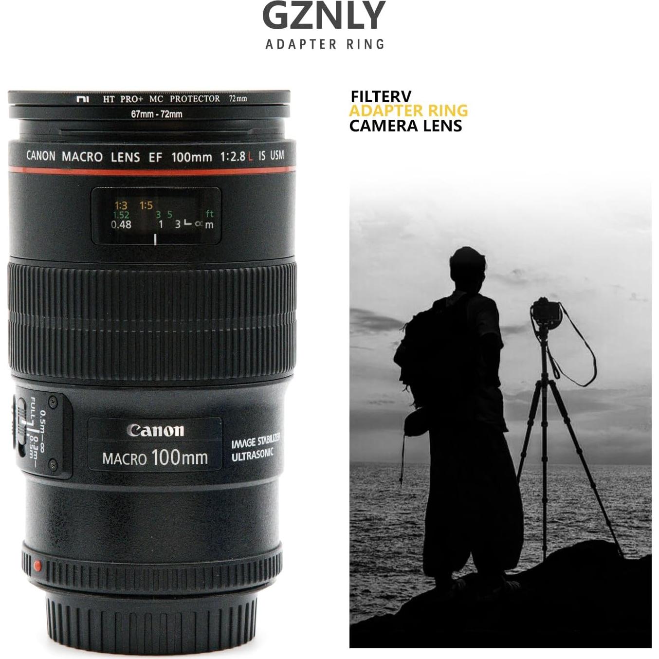 Adaptador de Filtro GZNLY 40.5mm a 52mm Metal Negro