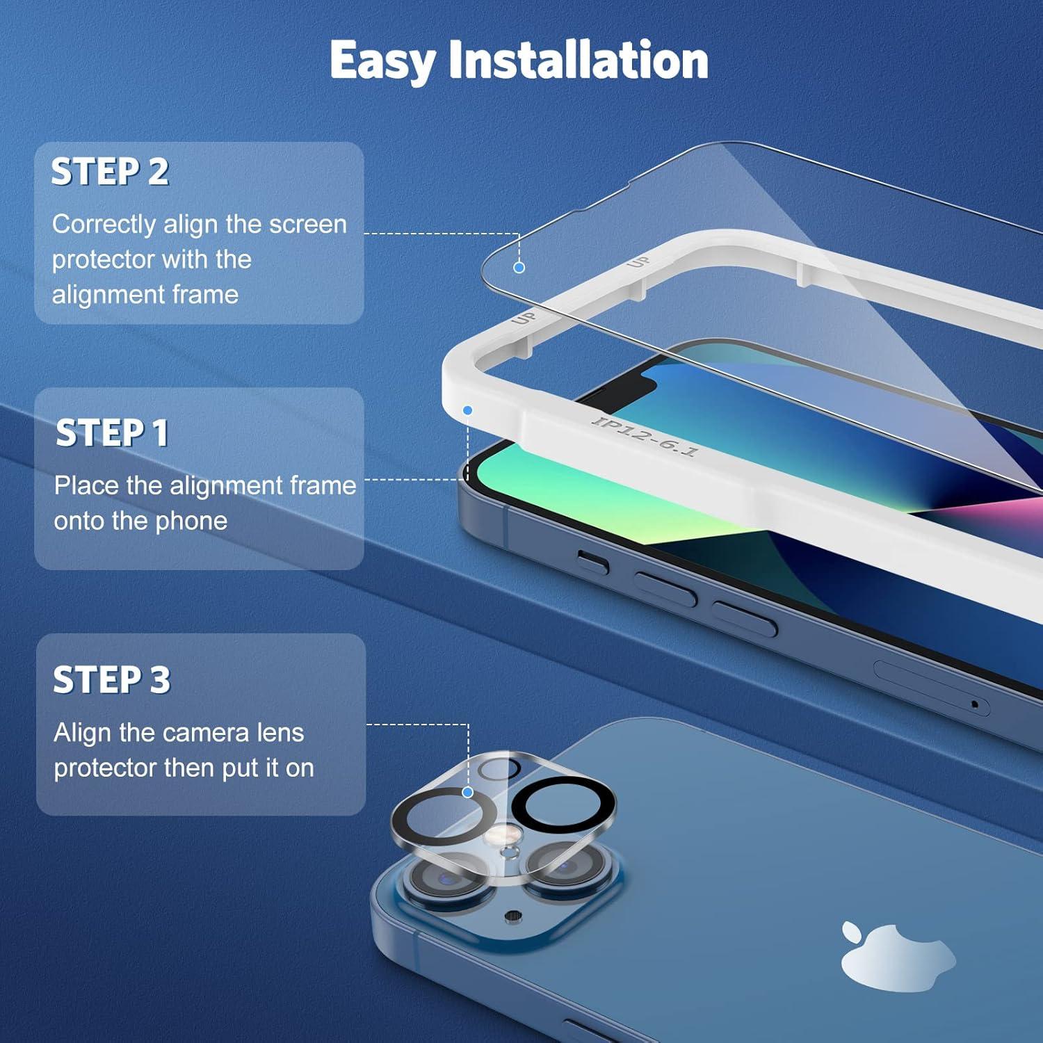 Protector de Pantalla y Lente OMOTON para iPhone 13 6.1"