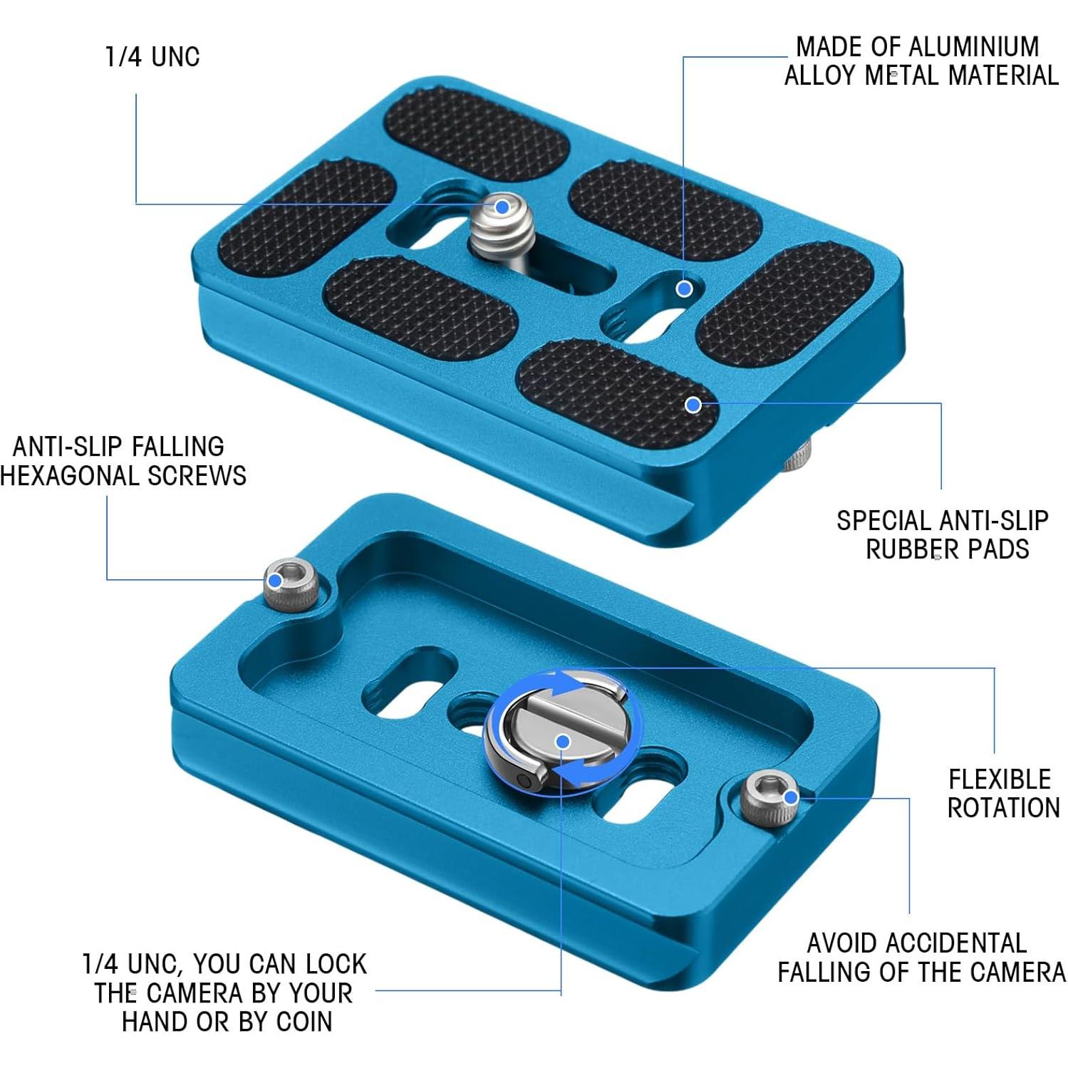 Placa de Liberación Rápida Frienda 2 Piezas Metal 9.9x6.6cm Azul