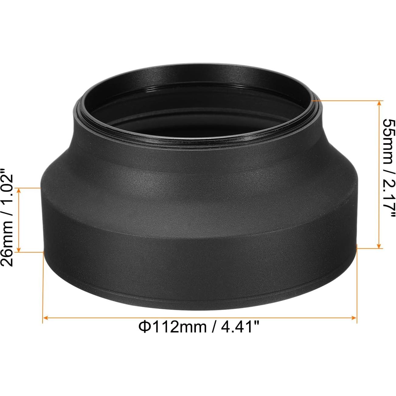 Capucha de Lente PATIKIL 82mm Goma Anti-Reflexión Negra