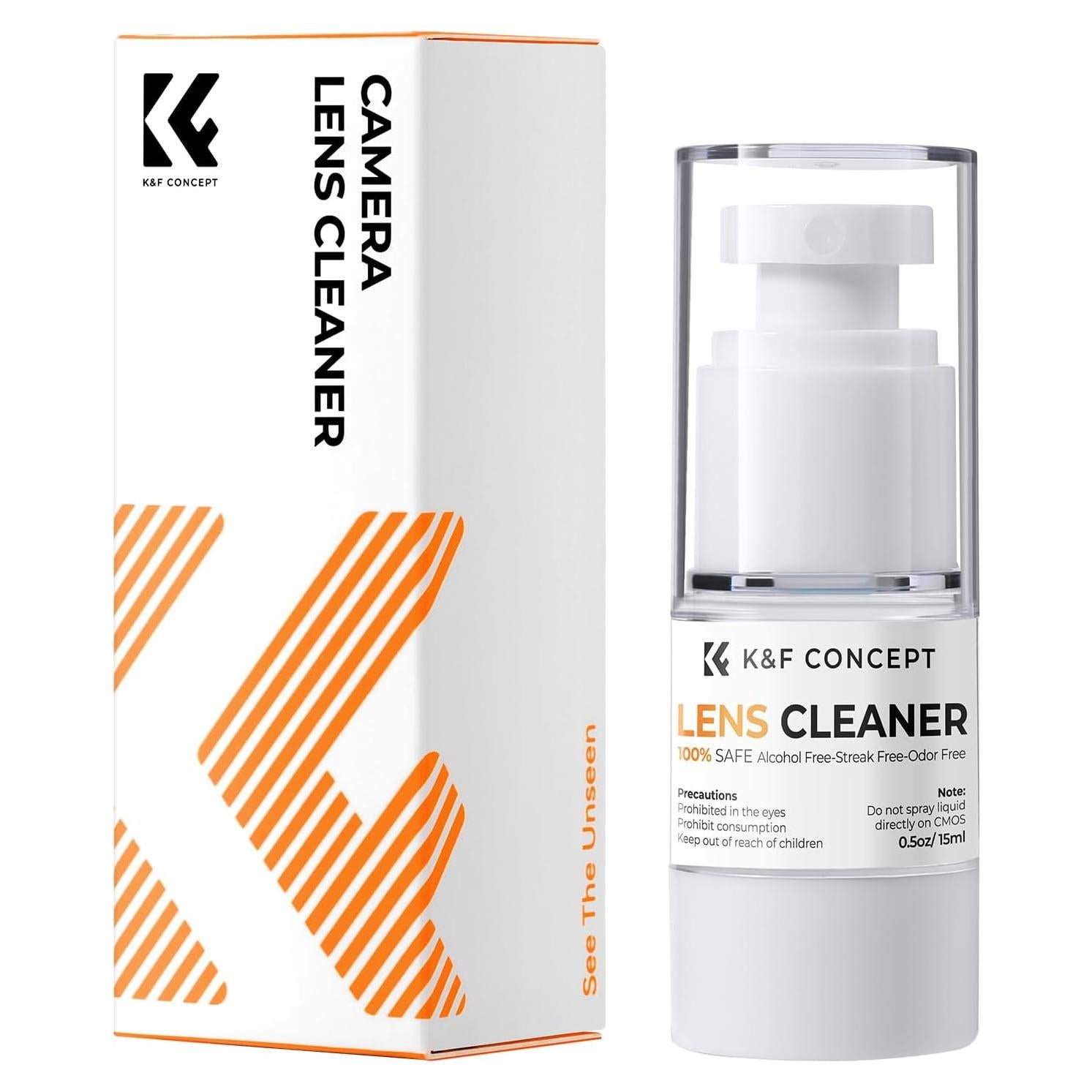 Kit de Limpieza de Lentes K&F Concept - Spray y Microfibra