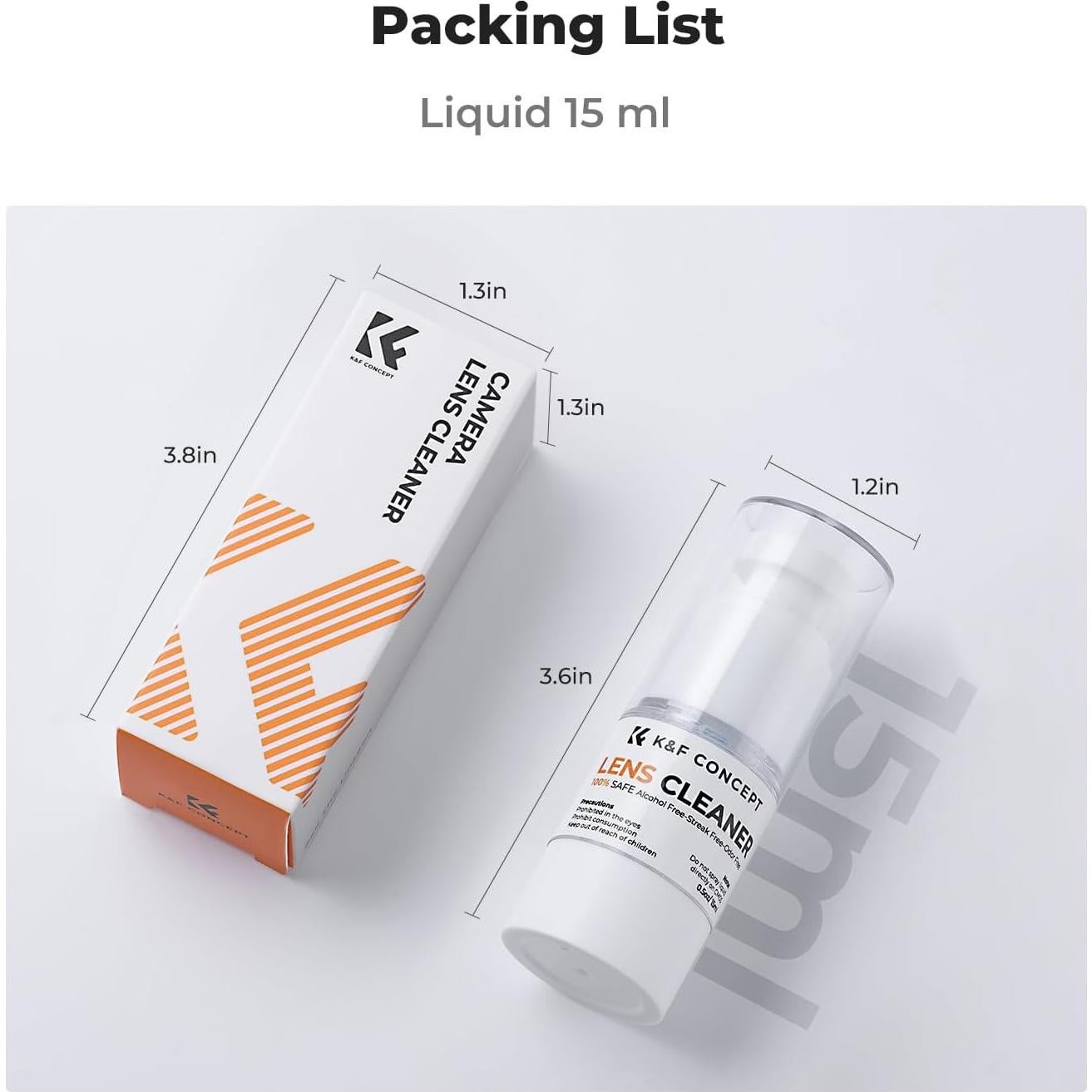 Kit de Limpieza de Lentes K&F Concept - Spray y Microfibra